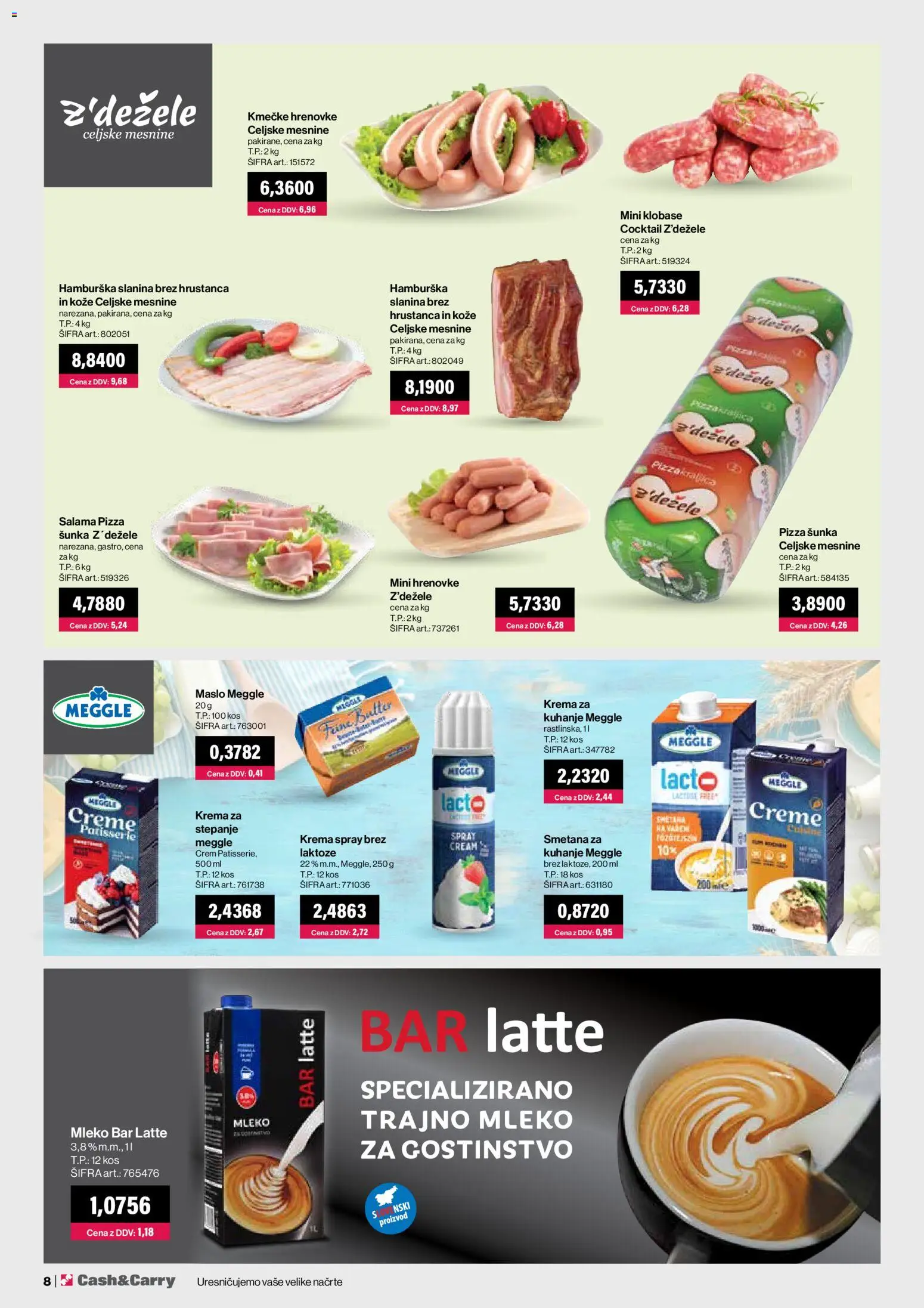 Novi Mercator katalog ponudbe – veljaven od 01.08.2026 | Stran: 8 | Izdelki: Slanina, Krema, Maslo, Klobase