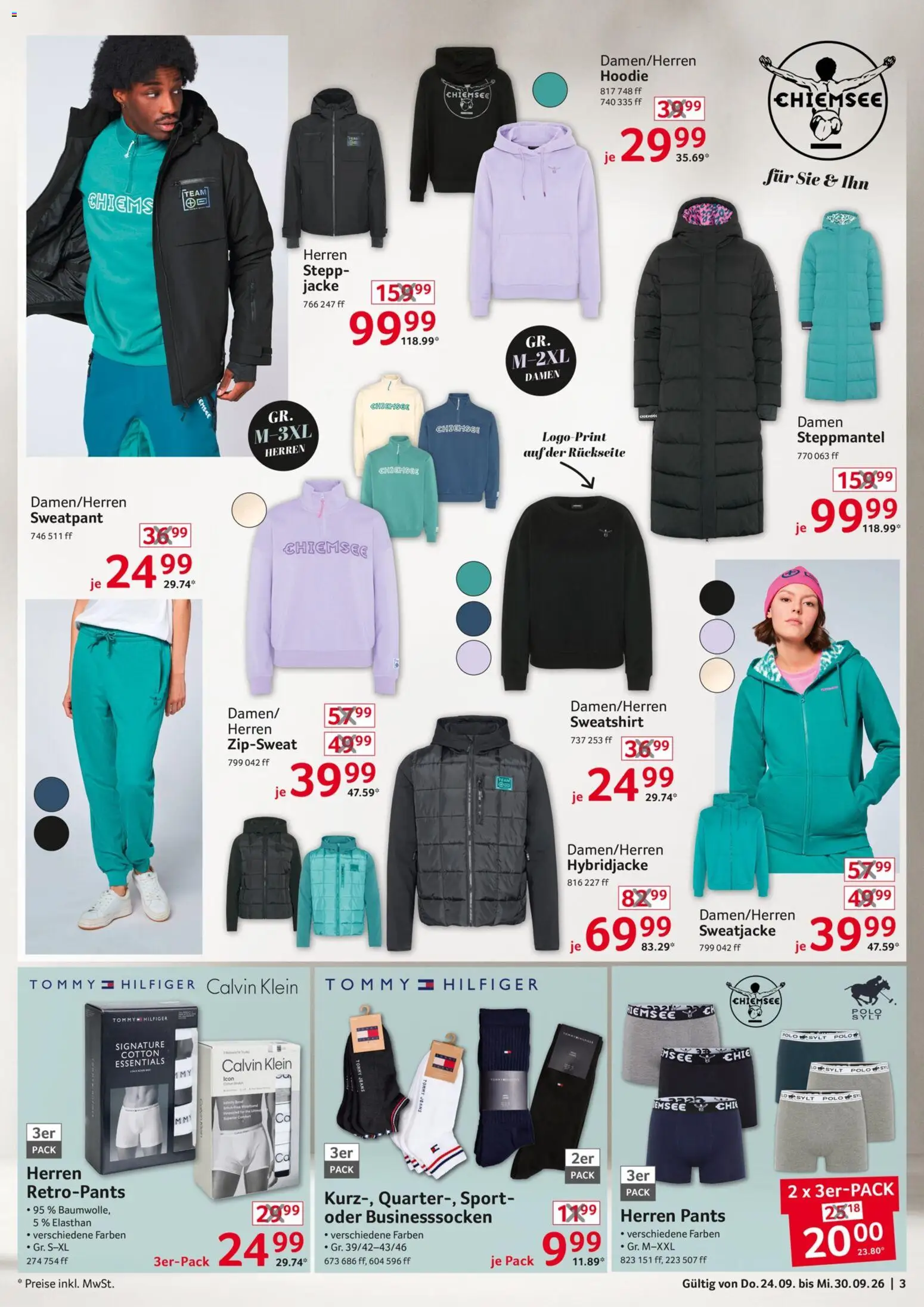 Selgros  Non Food – gültig ab 24.09.2026 | Seite: 3 | Produkte: Steppmantel, Sweatjacke, Hoodie, Jacke