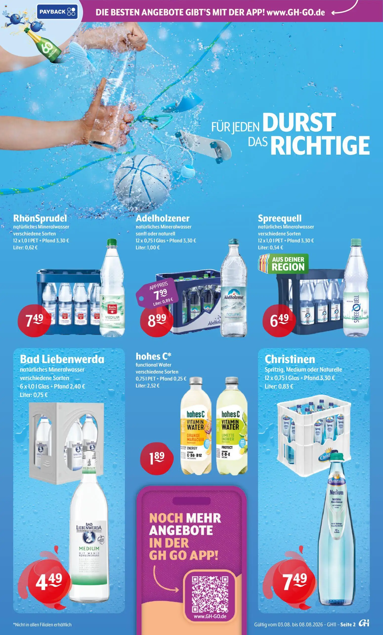 Getränke Hoffmann Prospekt – gültig ab 03.08.2026 | Seite: 2 | Produkte: Bad, Adelholzener, Mineralwasser, Rhonsprudel