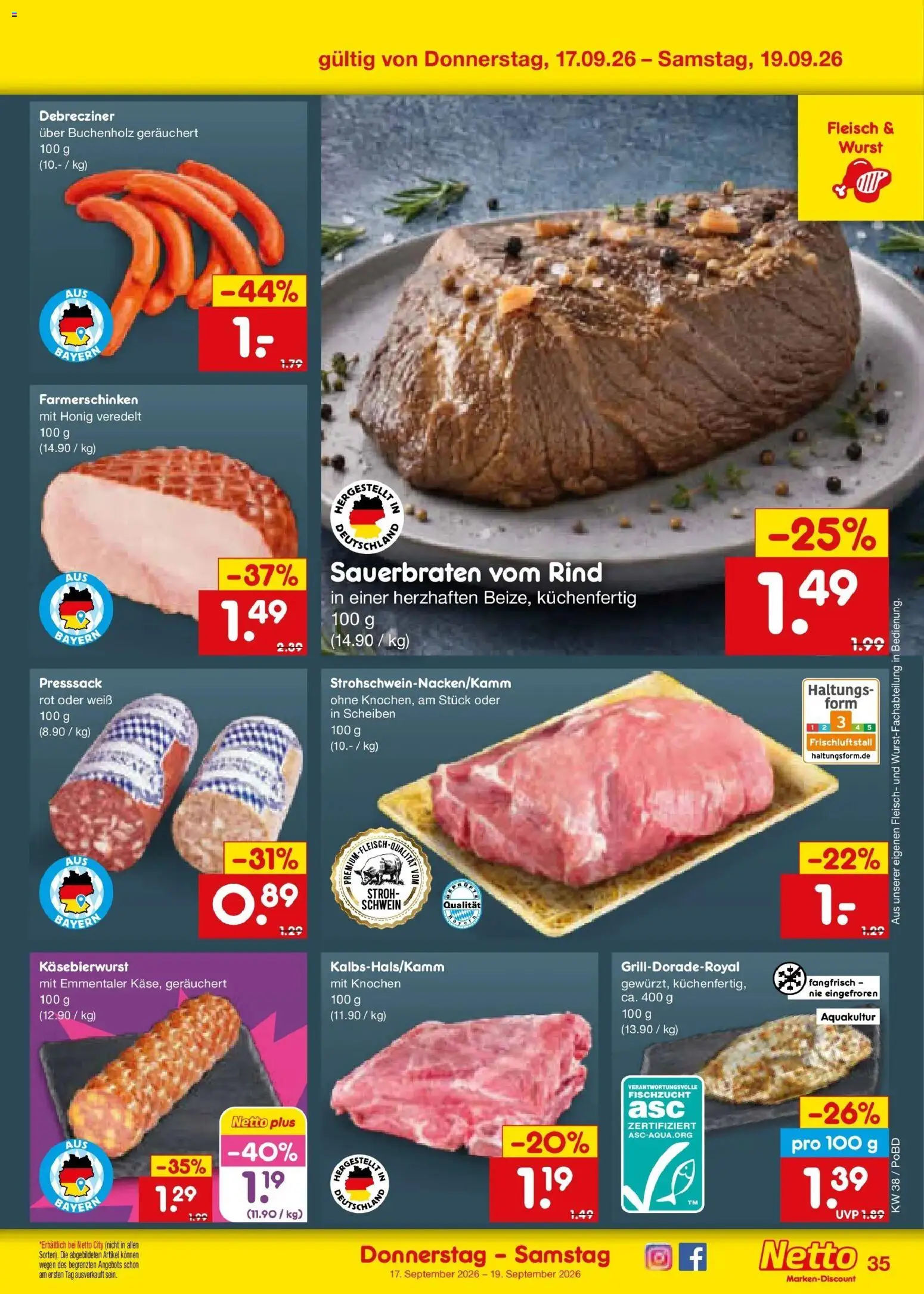 Netto Marken-Discount Prospekt Selb – gültig ab 14.09.2026 | Seite: 49 | Produkte: Wurst, Fleisch