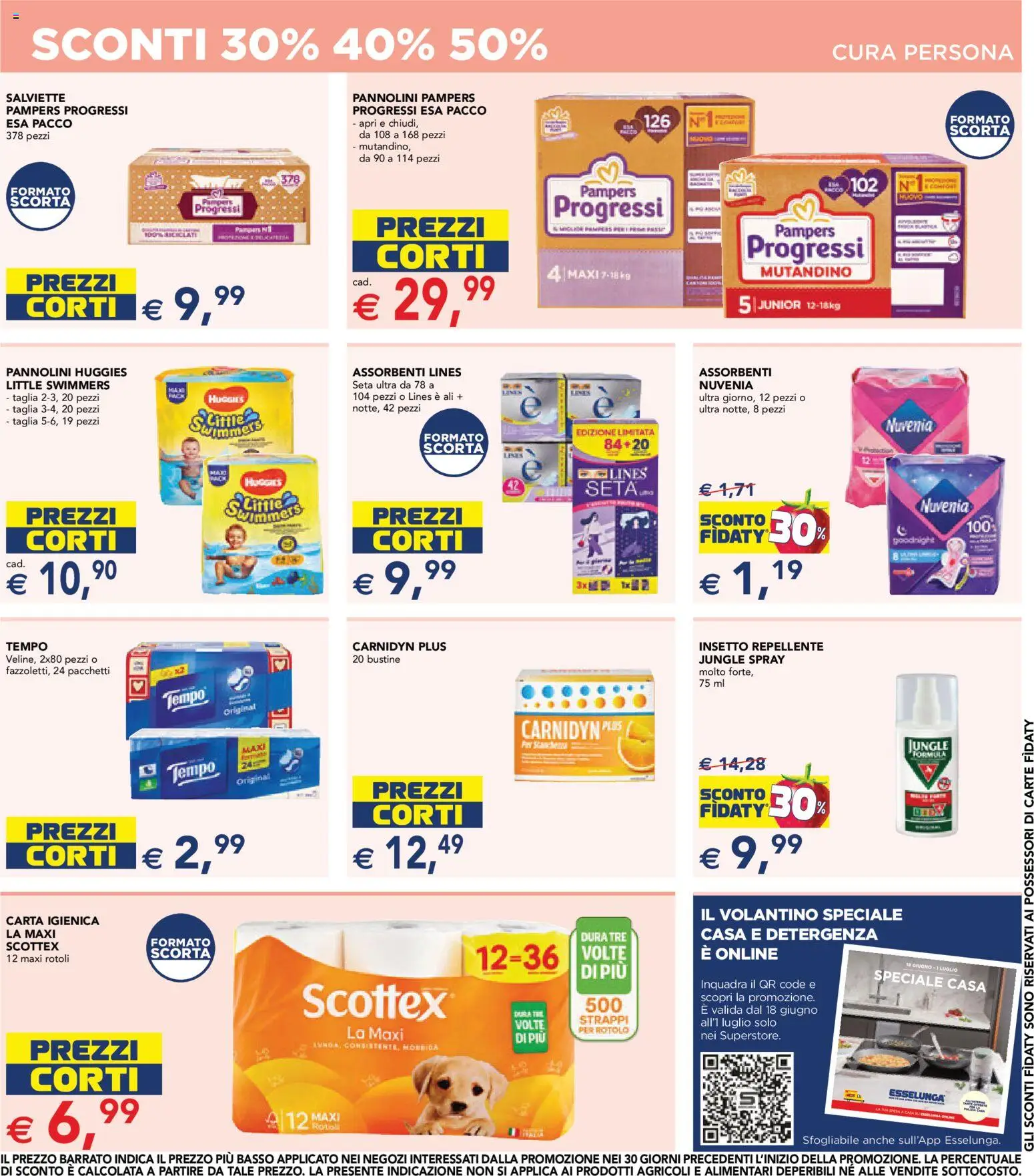 Volantino Esselunga S del 18.06.2026 | Pagina: 17 | Prodotti: Pannolini, Carta igienica, Pampers