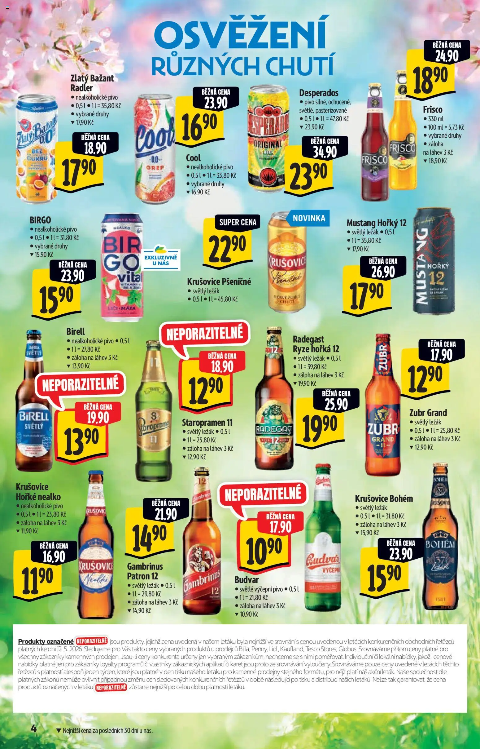 Albert katalog - Hypermarket od 20.05.2026 | Strana: 4 | Produkty: Birell, Krušovice Bohém, Krušovice, Láhev