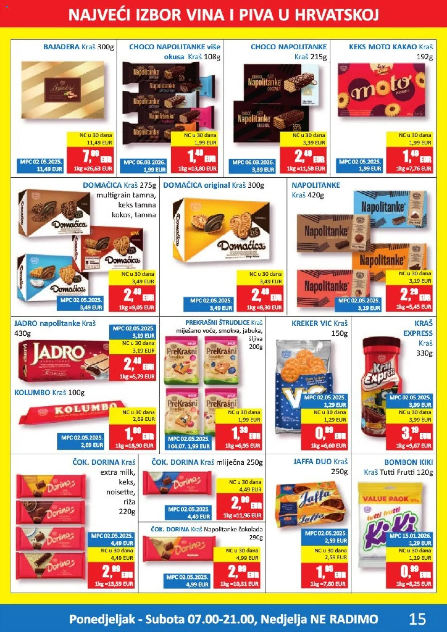 Vrutak katalog | vrijedi od 08.06.2026 | Stranica: 15 | Proizvodi: Dorina, Riža, Šljiva, Napolitanke