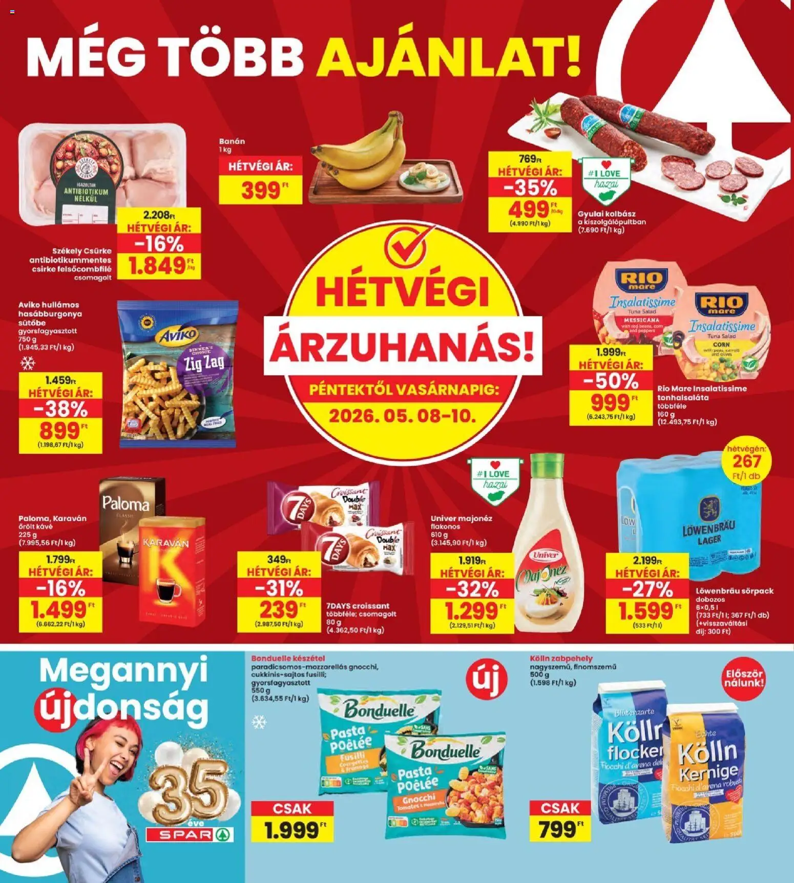 Interspar akciós ujság - amely érvényes a következő dátumtól: 07.05.2026 | Oldal: 20 | Termékek: Croissant, Gyulai kolbász, Kávé, Majonéz