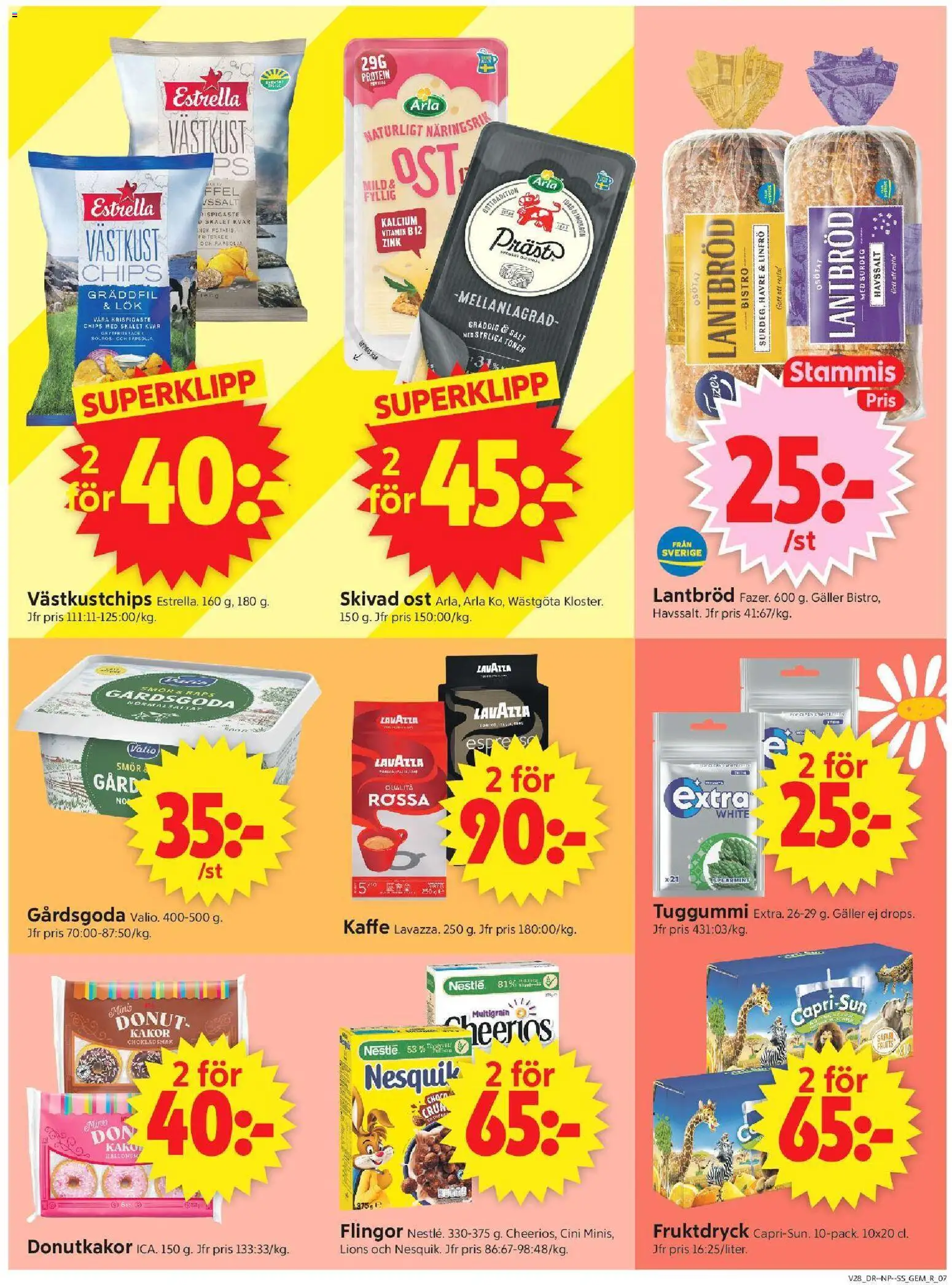 ICA Supermarket reklamblad aktuell från 06/07/2026 | Sida: 9 | Produkter: Gem, Ost, Tuggummi, Flingor