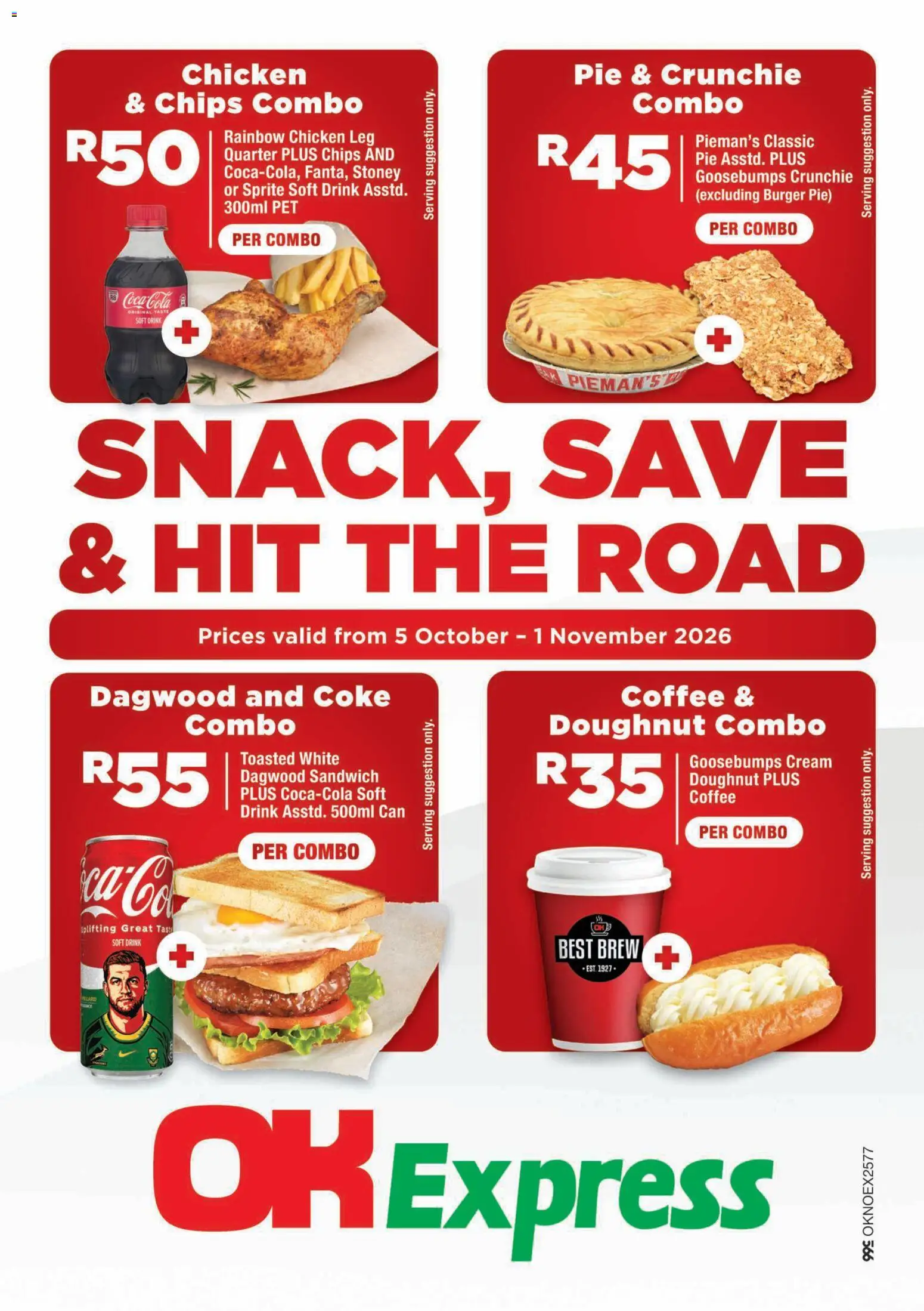 New OK Foods catalogue – valid from 05/10/2026 | Page: 1 | Products: Coffee, Sprite, Chips, Cream