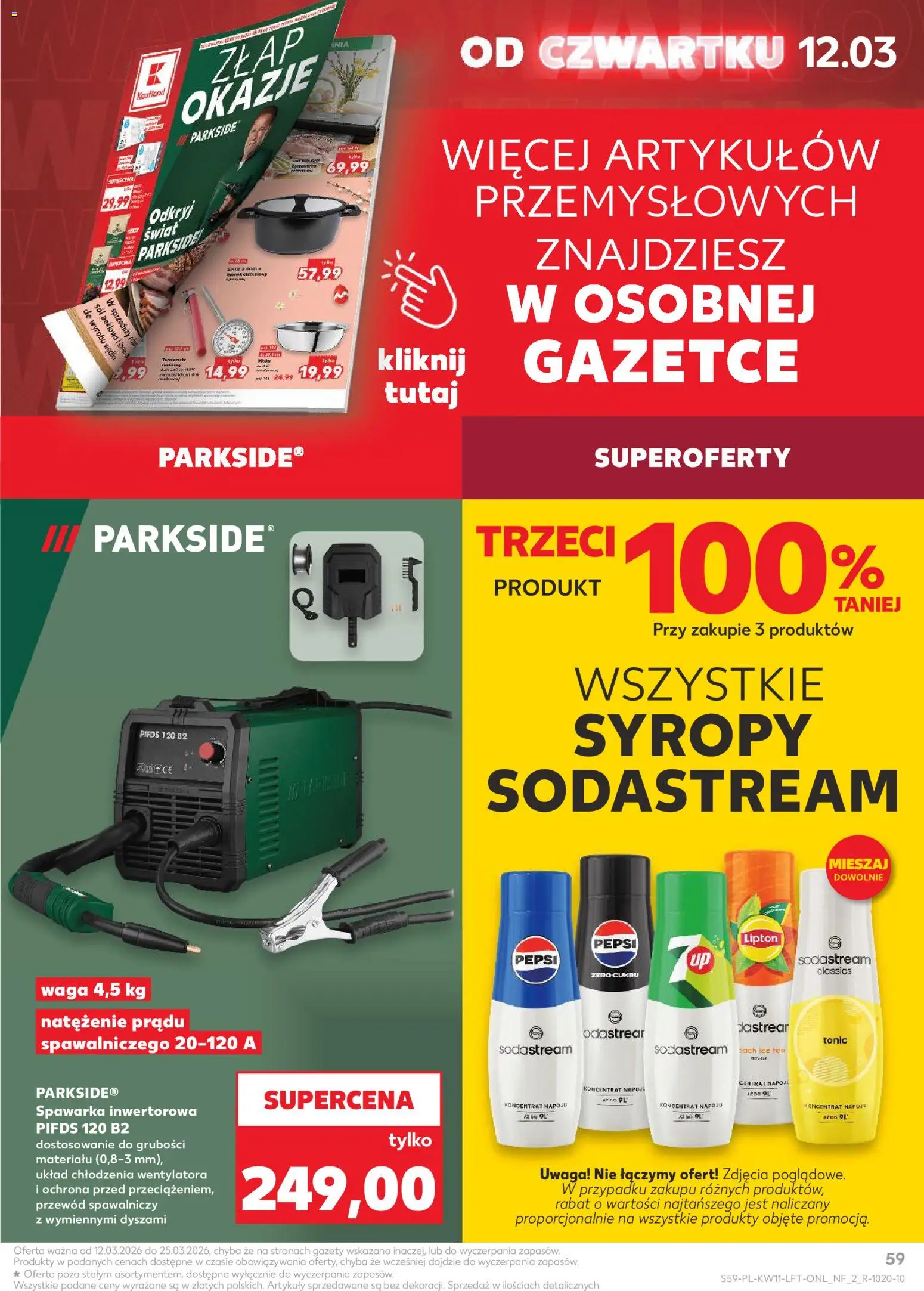 Kaufland Polsko leták od 12.03.2026 | Strana: 59 | Produkty: Pepsi, Sodastream, Tonic, Ice tea