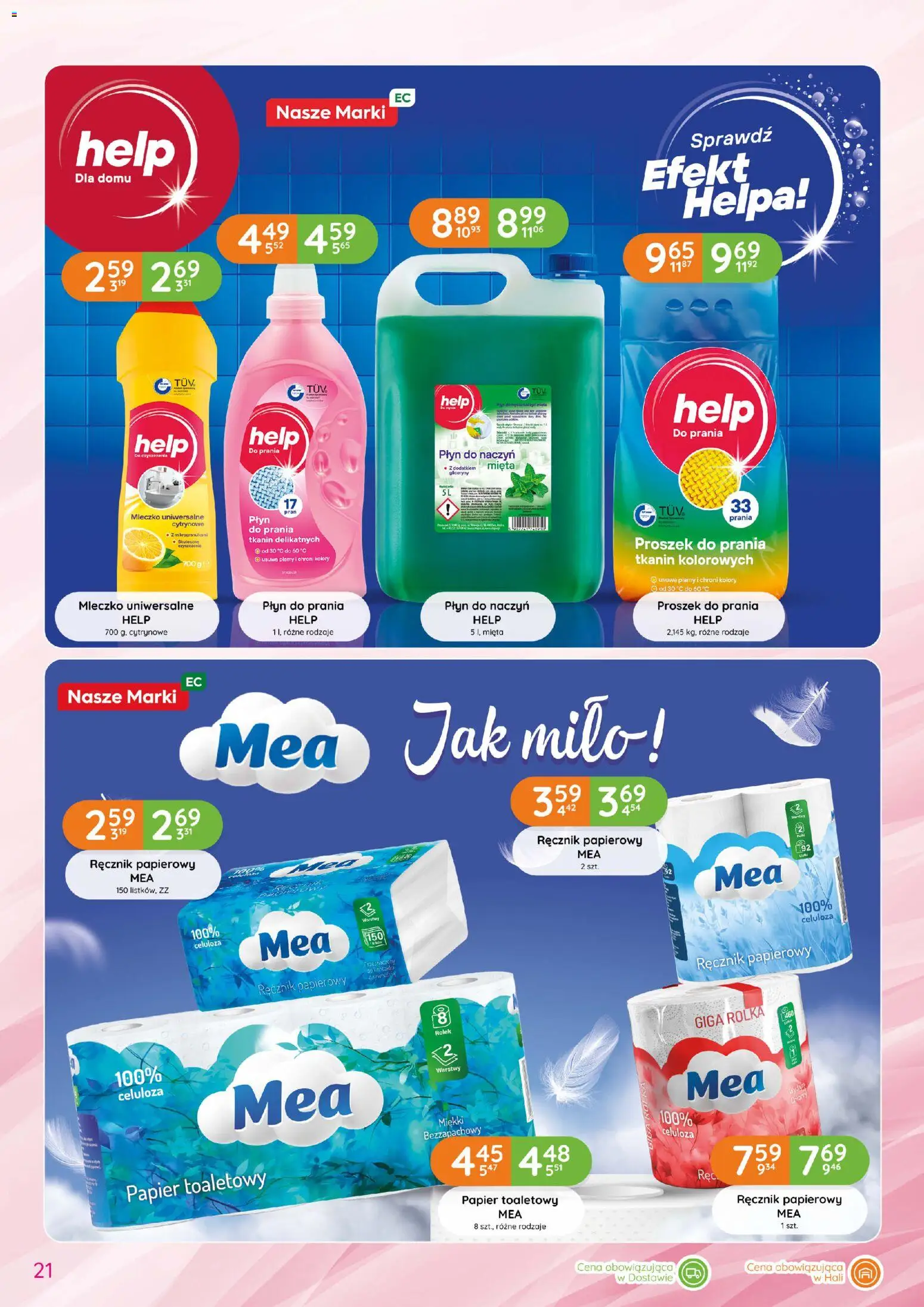 Eurocash gazetka - Katalog Chemiczny od 04.06.2026 | Strona: 21 | Produkty: Papier toaletowy, Mięta, Proszek do prania, Ręcznik papierowy