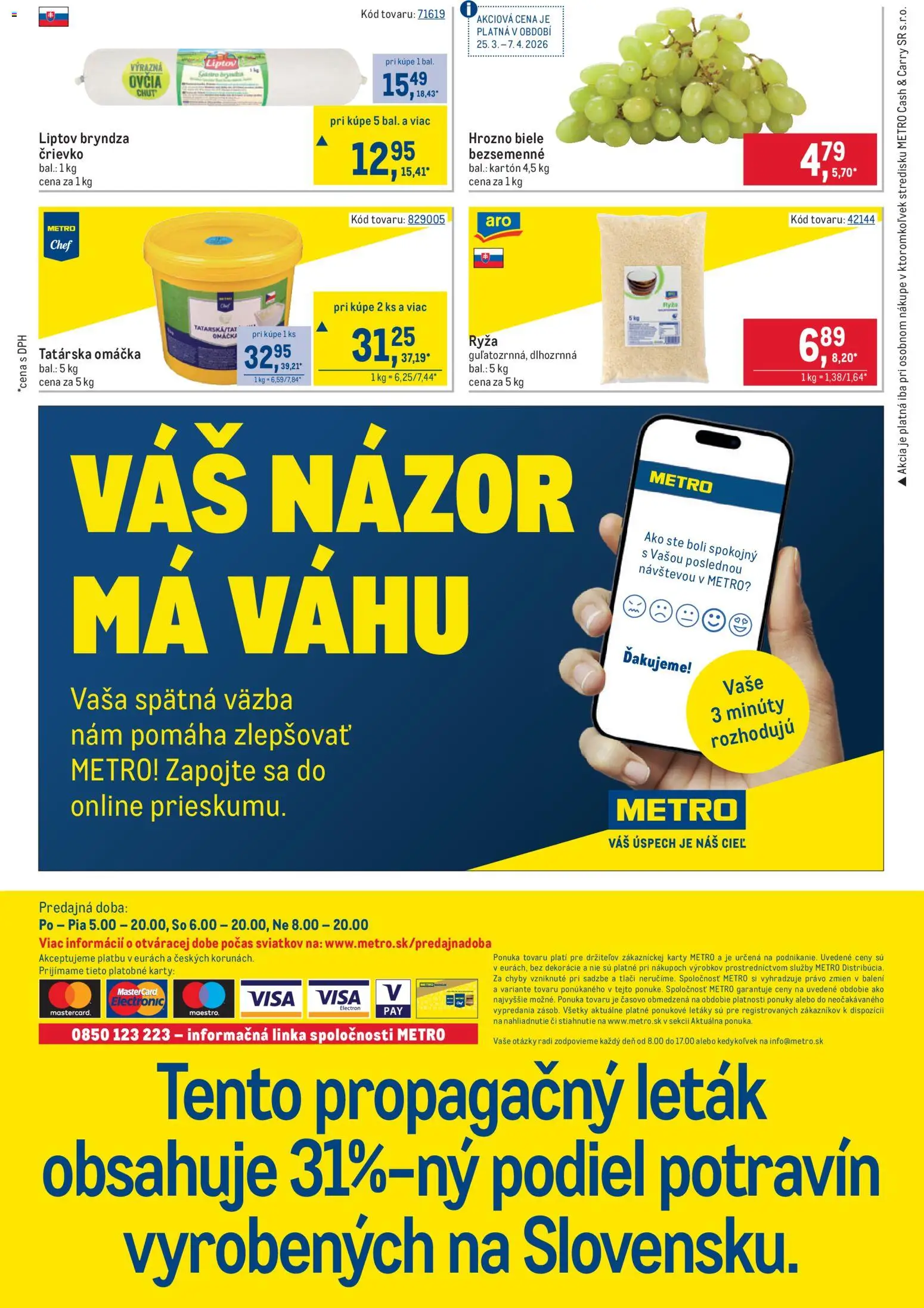Nové Metro akcie – leták je platný od 25.03.2026 | Strana: 32 | Produkty: Ryža, Bryndza, Tatárska omáčka, Omáčka