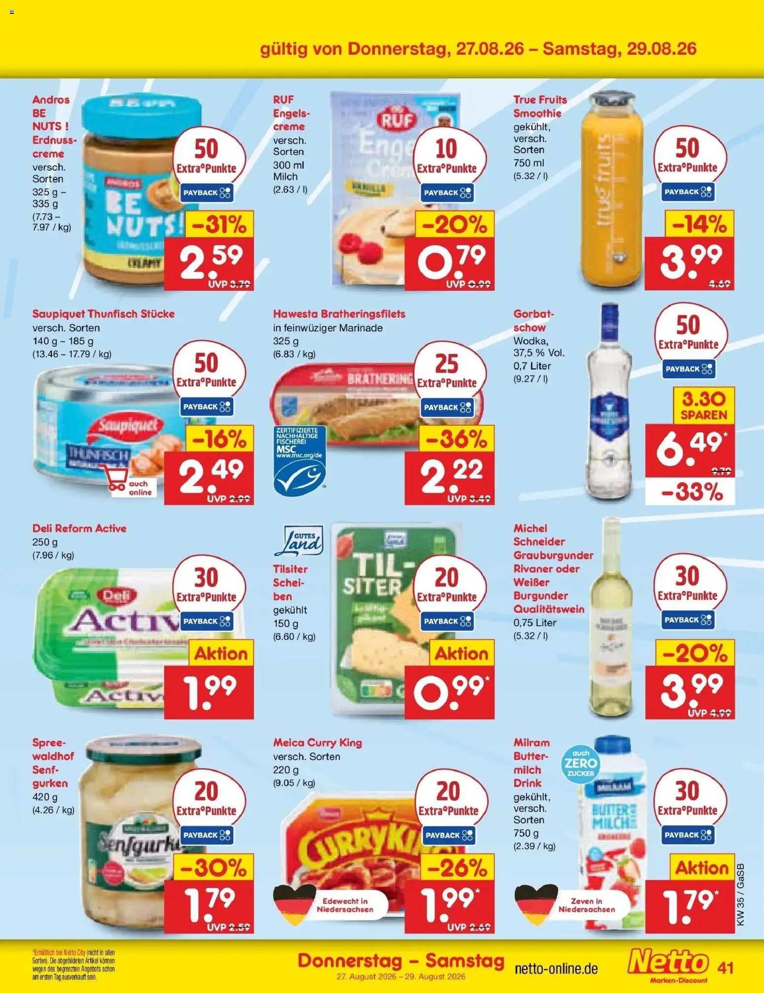 Netto Marken-Discount Prospekt Oldenburg – gültig ab 24.08.2026 | Seite: 55 | Produkte: Butter, Meica, Milram, Deli reform