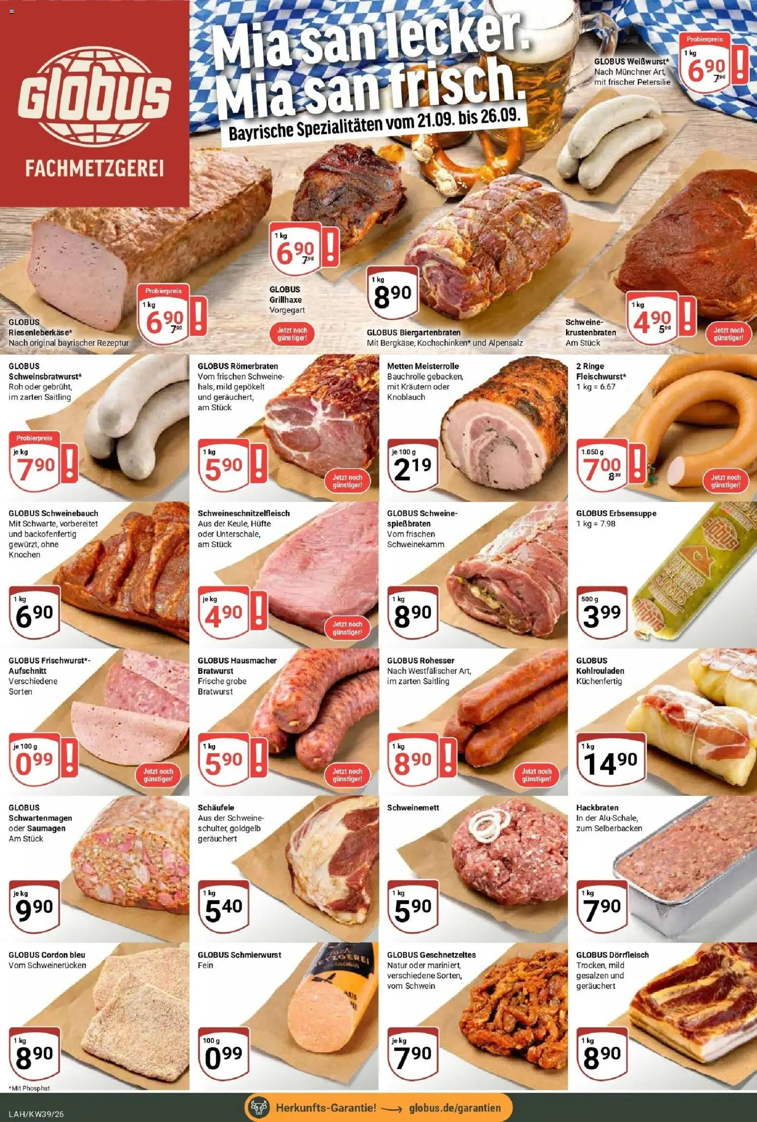 Globus Prospekt Lahnstein (ab 21.09.2026) » Angebote online | Seite: 10 | Produkte: Schweinebauch, Bratwurst, Krustenbraten, Petersilie