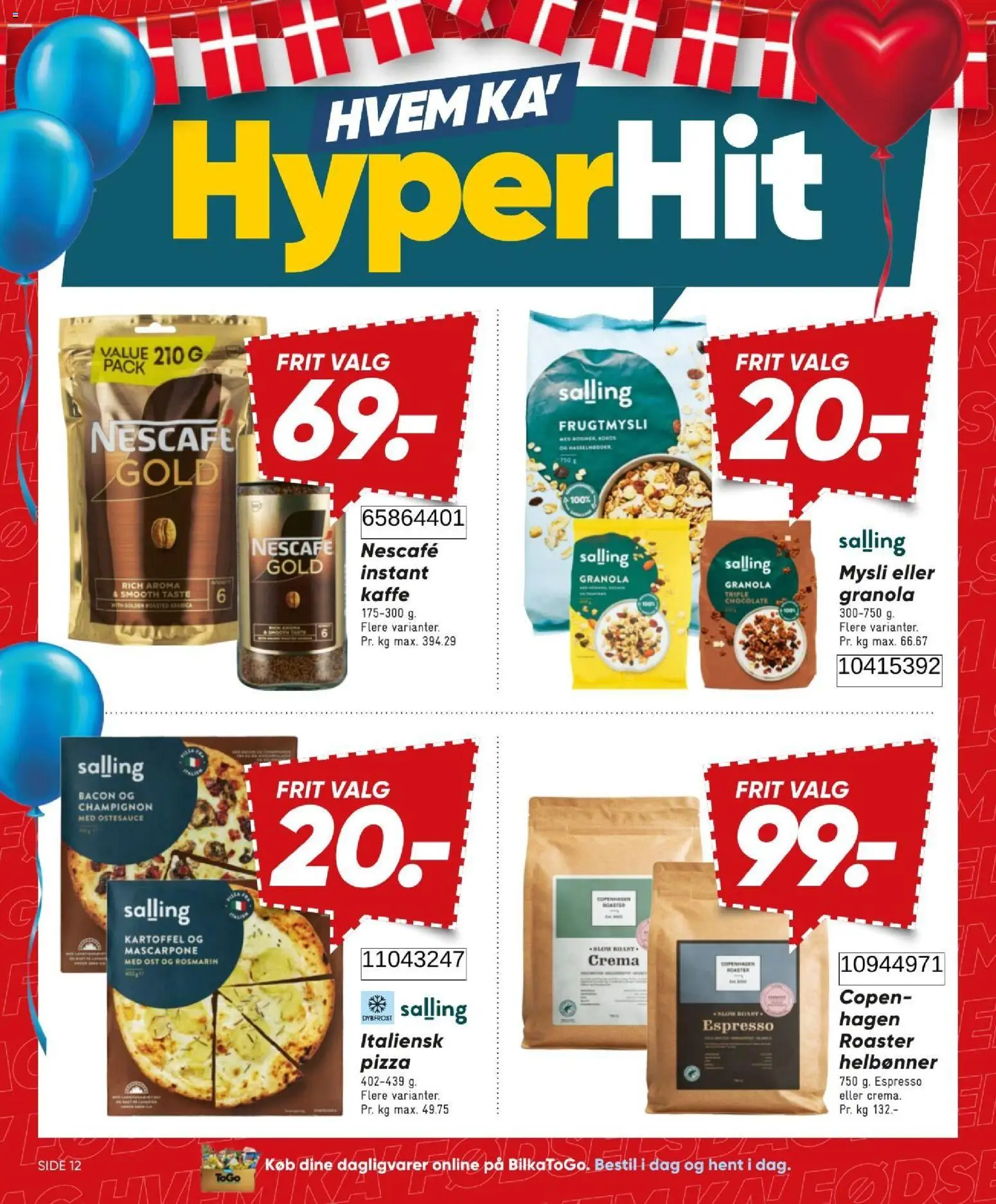 Bilka tilbudsavis – gyldig fra 28/08/2026 | Side: 12 | Produkter: Dagligvarer, Kaffe, Pizza, Bacon