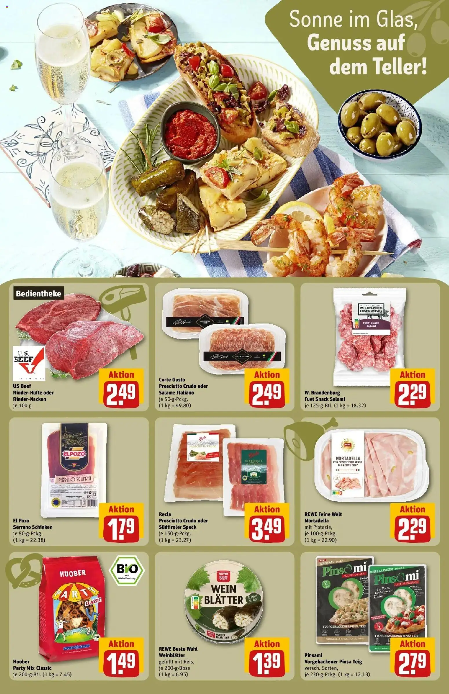 Rewe Prospekt Gießen – gültig ab 06.07.2026 | Seite: 21 | Produkte: Salami, Serrano schinken, Schinken, Wein