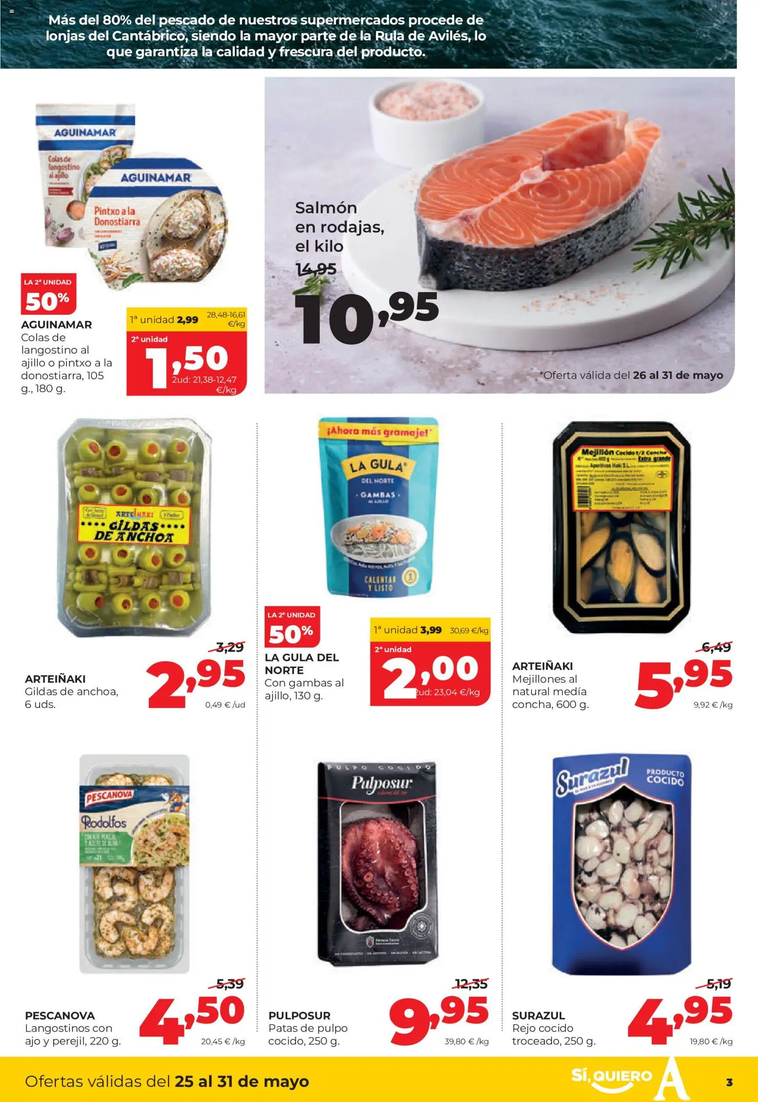 Alimerka folleto Castilla y León │ válido desde el 25.05.2026 | Página: 3 | Productos: Pescado, Anchoa, Langostino