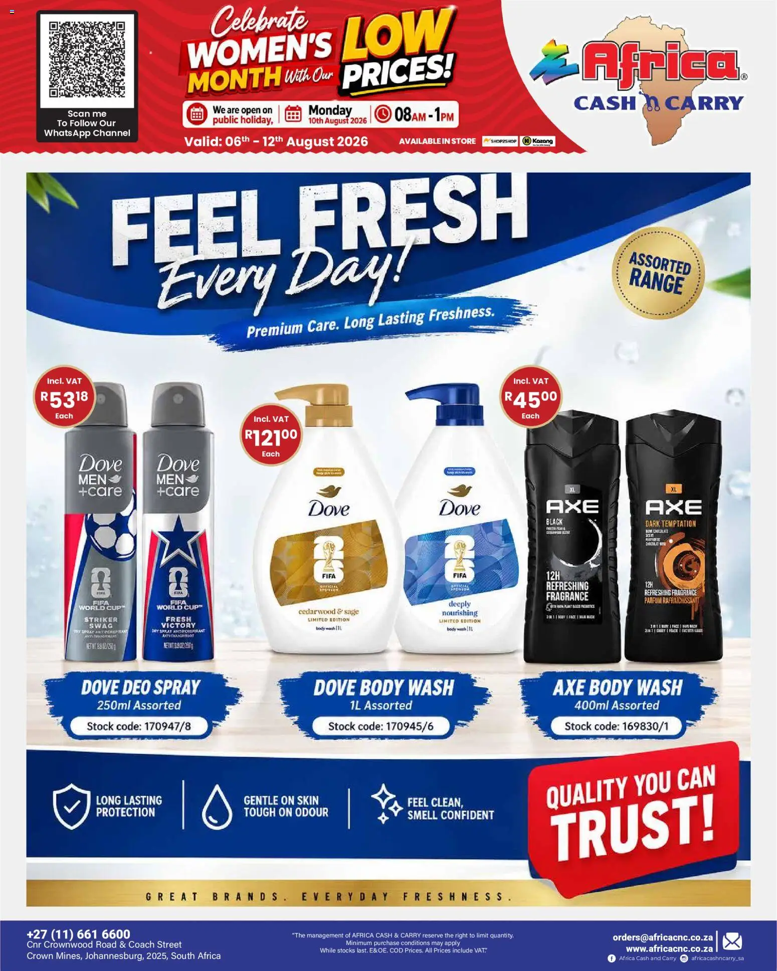 New Africa Cash & Carry catalogue – valid from 06/08/2026 | Page: 7 | Products: Fragrance, Stock, Body wash