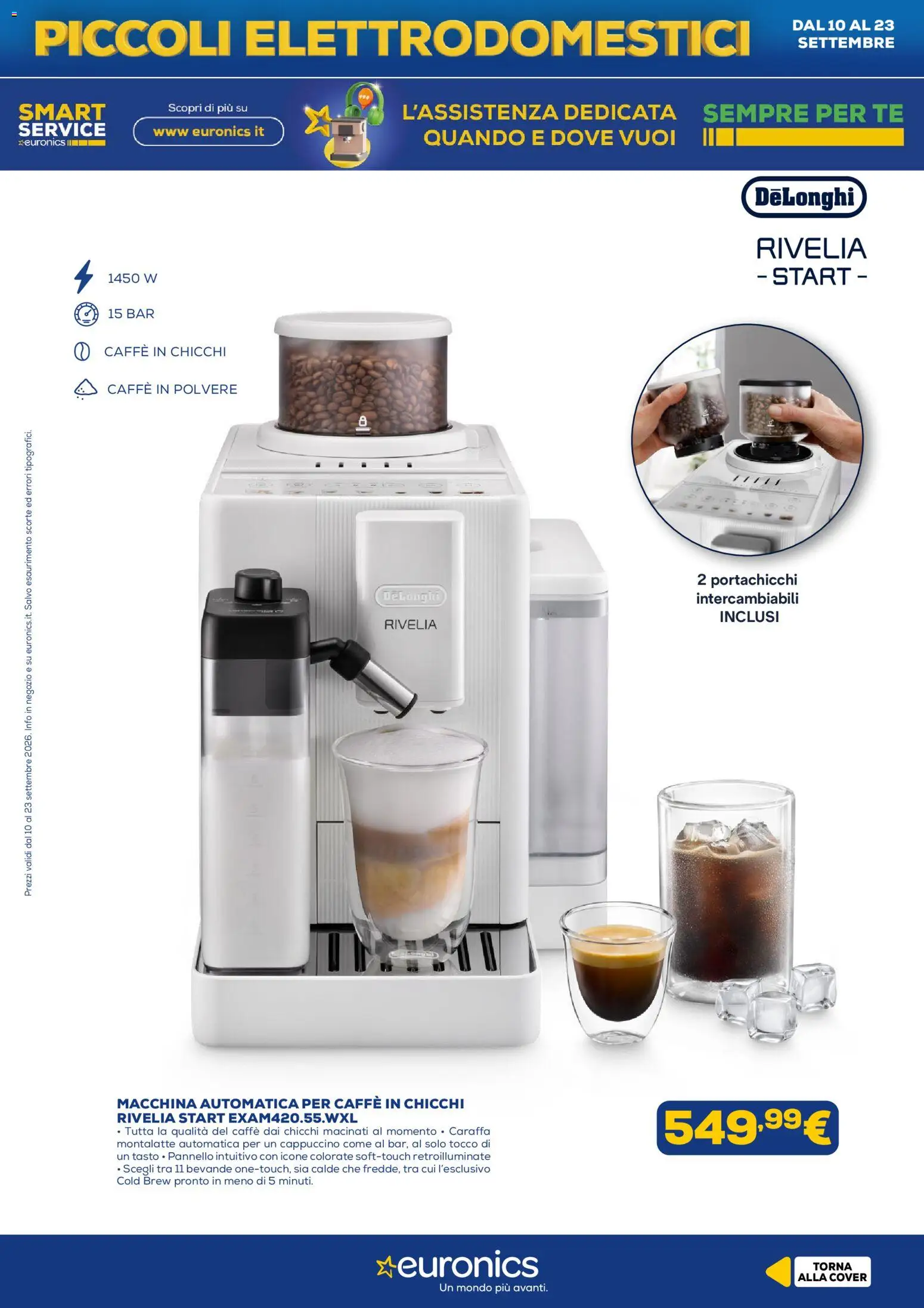 Volantino Euronics del 10/09/2026 | Pagina: 4 | Prodotti: Caraffa, Cappuccino, Caffè, Tè