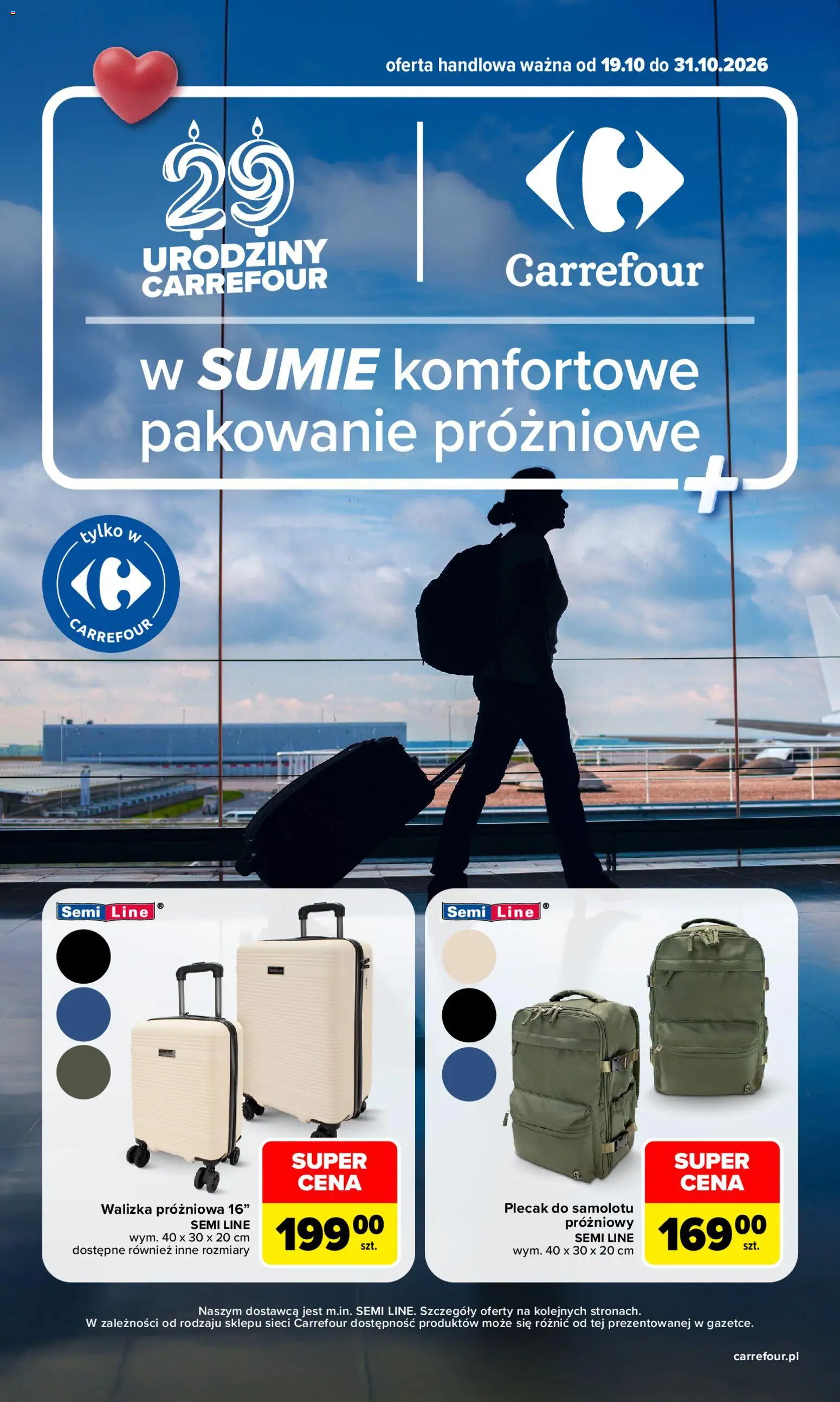 Carrefour gazetka - Komfortowe pakowanie próżniowe od 19.10.2026 | Strona: 1 | Produkty: Plecak, Walizka