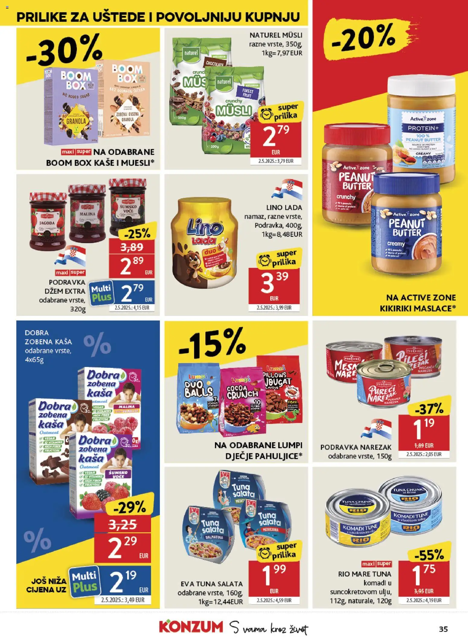 Konzum HR akciós ujság - amely érvényes a következő dátumtól: 10.06.2026 | Oldal: 35 | Termékek: Protein, Granola, Vegán, Saláta