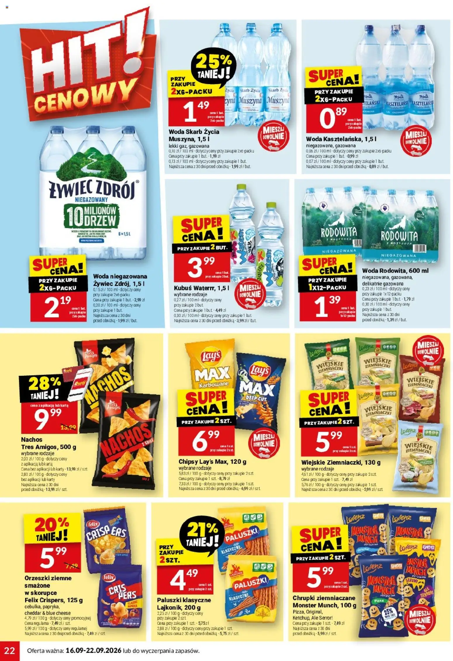 Twój Market gazetka od 16.09.2026 | Strona: 22 | Produkty: Chipsy, Nachos, Lays, Ziemniaczki