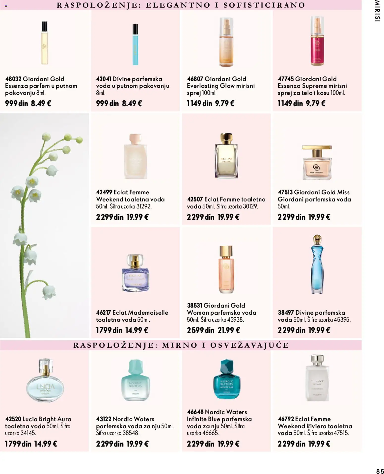 Oriflame katalog - važi od 07.10.2026 | Strana: 85 | Proizvode: Parfem, Toaletna voda, Voda