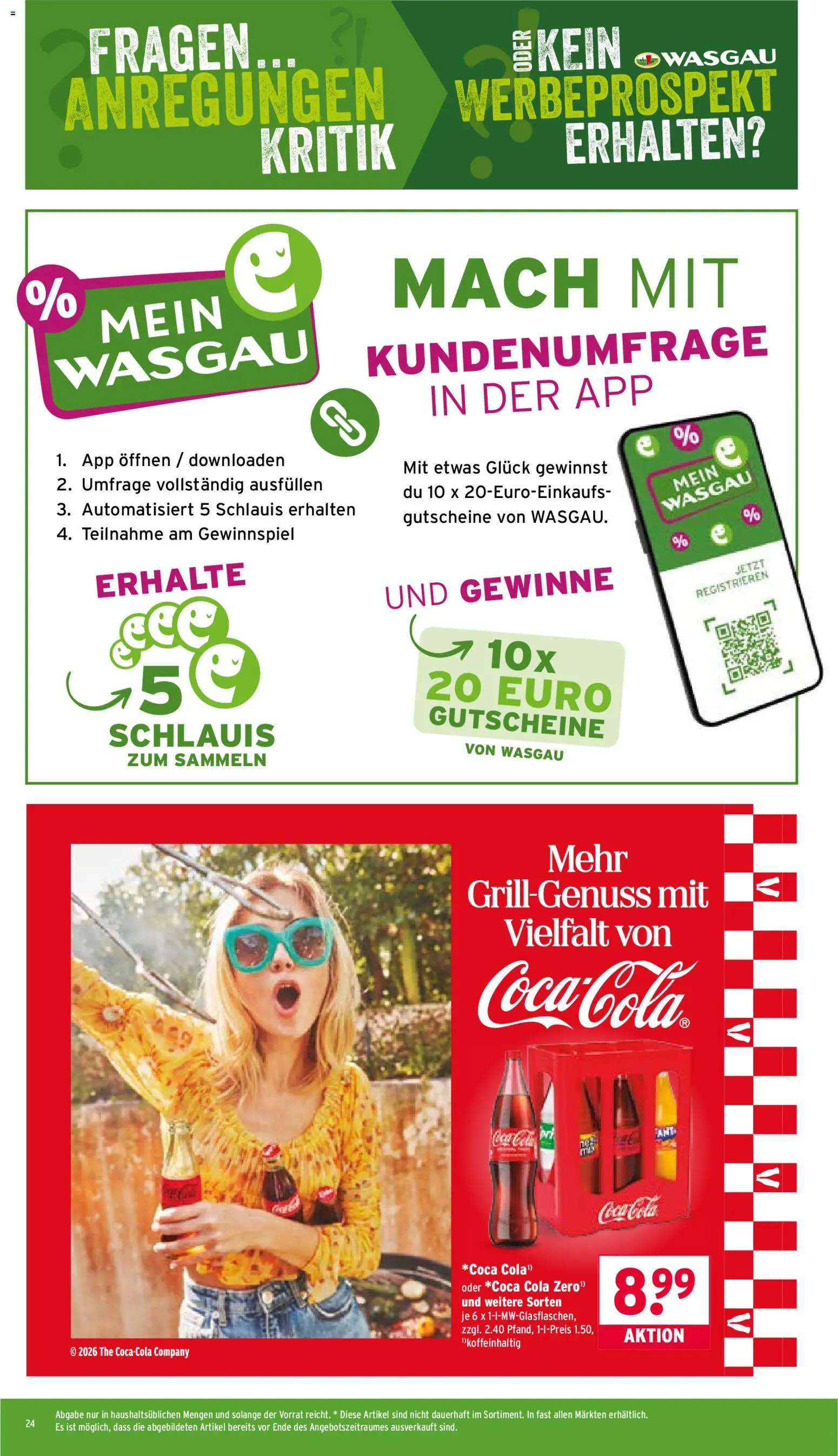 Wasgau Prospekt – gültig ab 26.05.2026 | Seite: 24 | Produkte: Coca cola, Cola