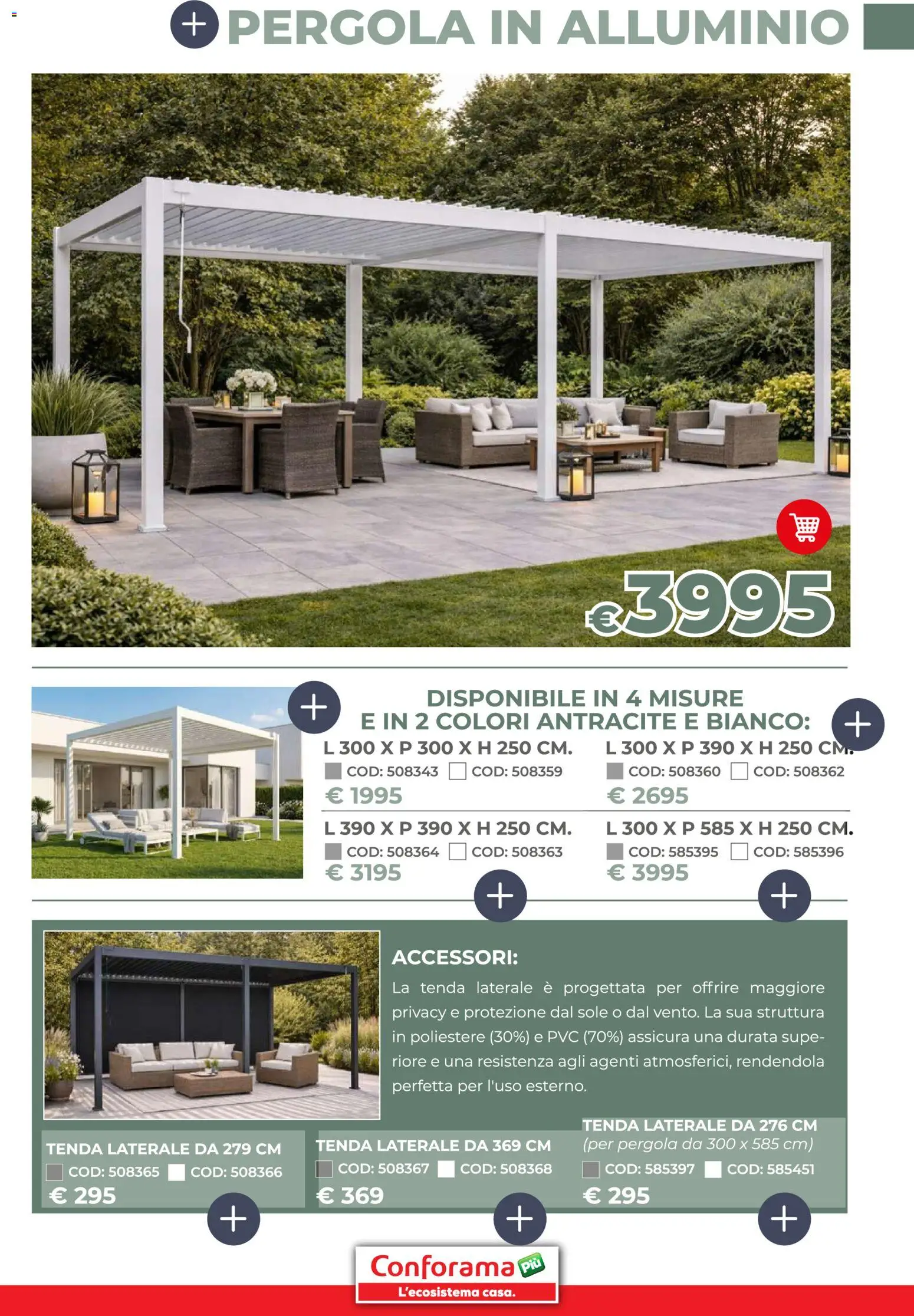 Volantino Conforama del 19/03/2026 | Pagina: 5 | Prodotti: Tenda, Pergola, Alluminio