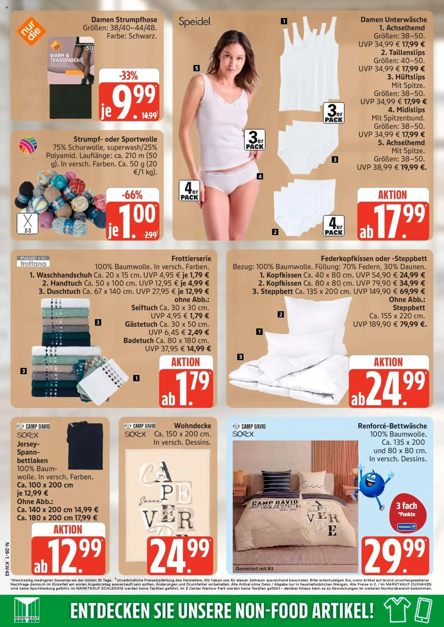 Marktkauf Prospekt Buxtehude (ab 19.10.2026) » Angebote online | Seite: 28 | Produkte: Kopfkissen, Unterwäsche, Strumpfhose