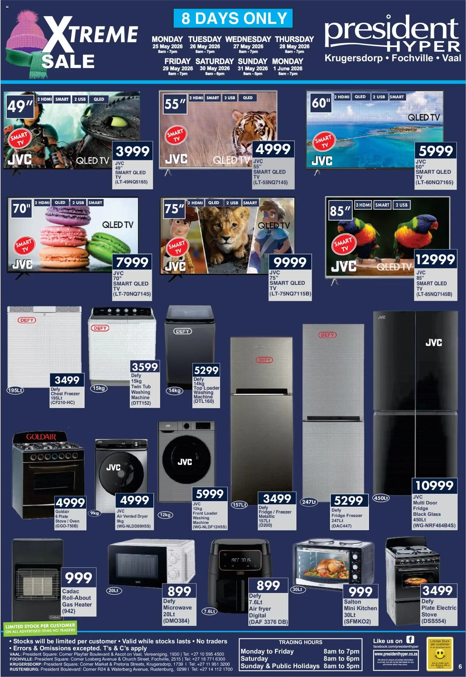 New President Hyper catalogue – valid from 25.05.2026 | Page: 6 | Products: Freezer, Stove, Air fryer, Heater