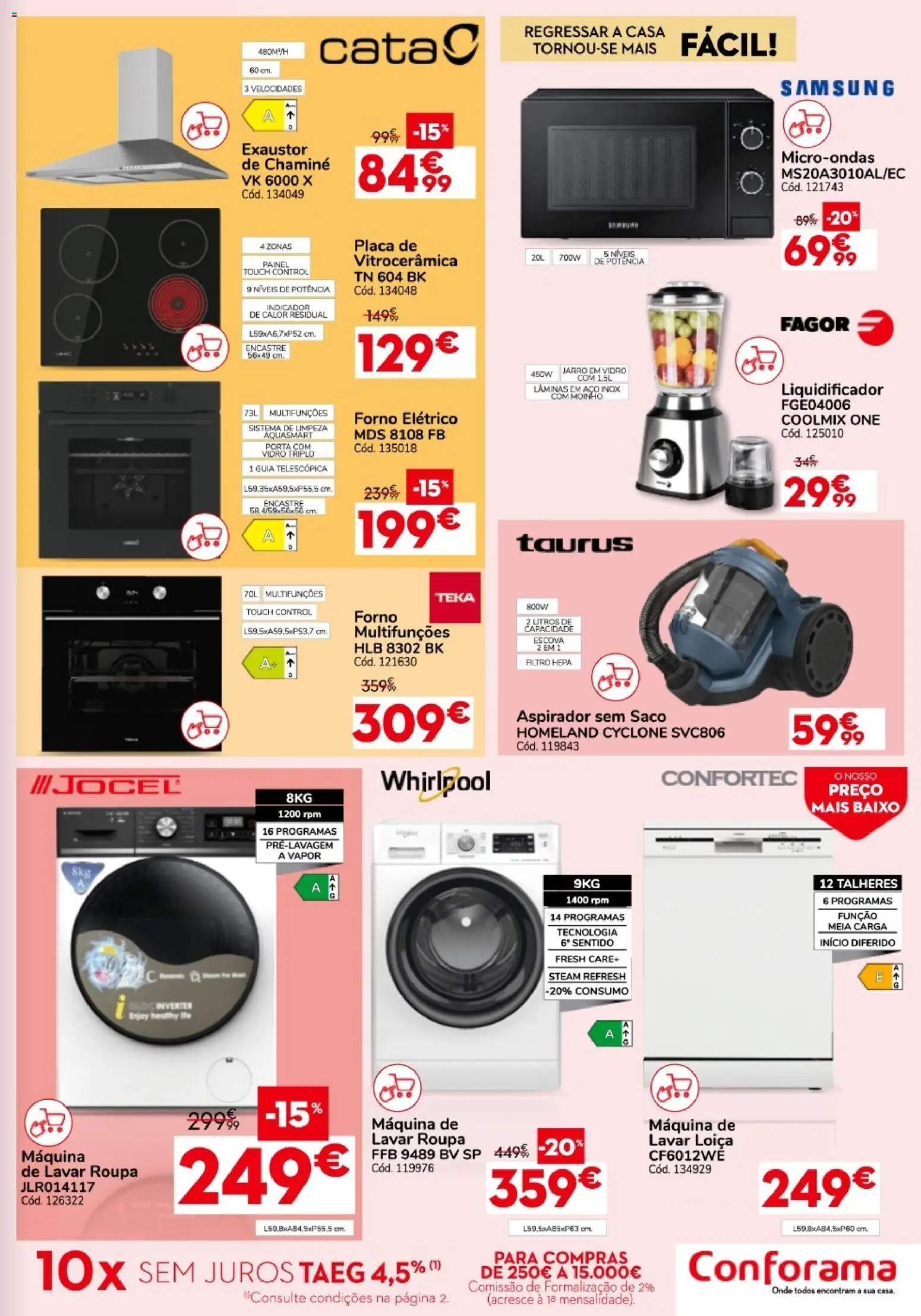 Conforama folheto │ válido de 27/08/2026 | Página: 11 | Produtos: Forno elétrico, Talheres, Whirlpool, Liquidificador