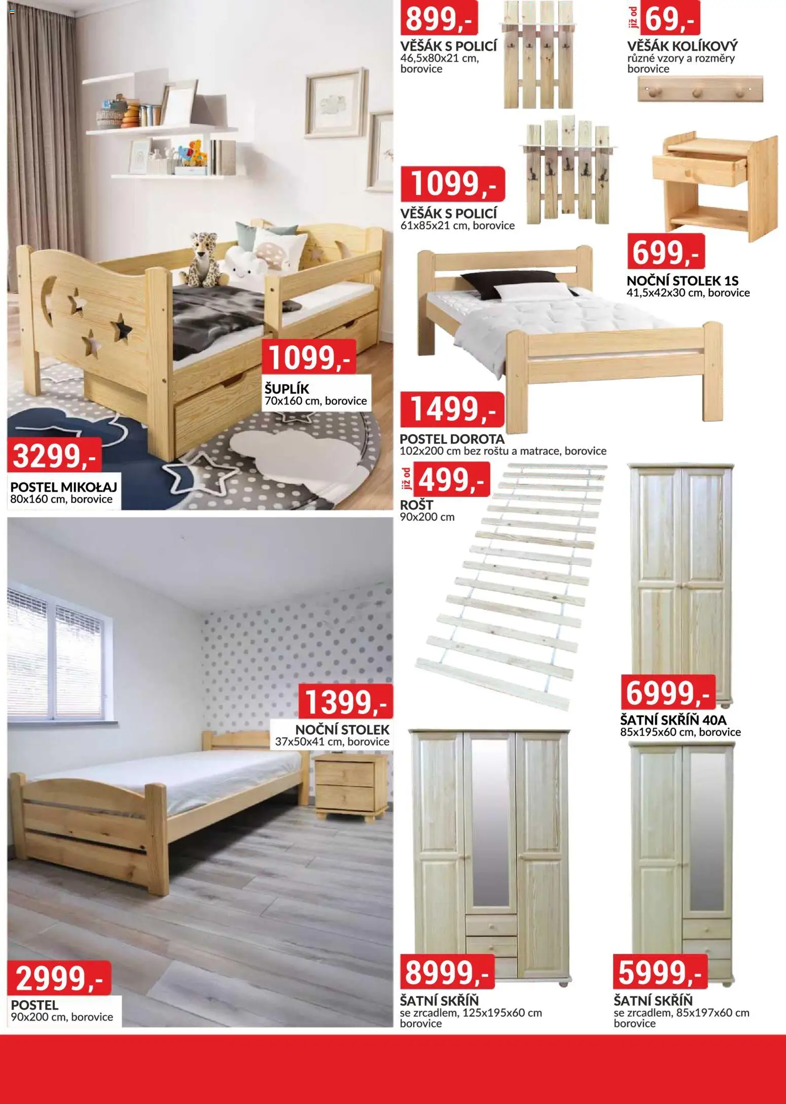 BAUMAX leták - Objevte svět nábytku od 01.08.2026 | Strana: 68 | Produkty: Šatní skříň, Noční stolek, Rošt, Stolek
