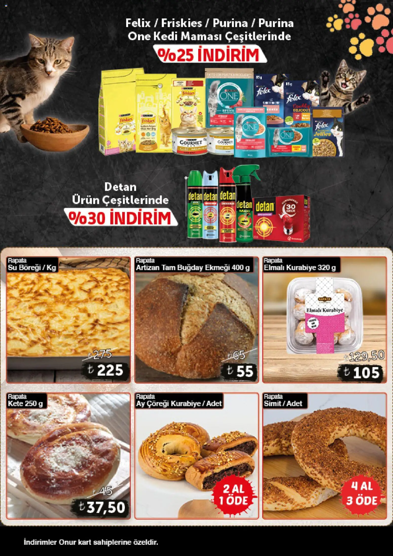 Onur Market - Katalog Gurme - 25 Ağustos 2026 tarihinden itibaren geçerlidir | Sayfa: 15 | Ürünler: Kedi maması, Simit, Kurabiye, Su