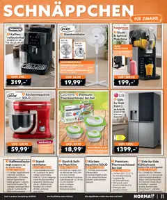 Norma Bestellmagazin Juli 2026 ab 01.07.2026 gültig | Seite: 11 | Produkte: LG, Kaffee, Schrank, Kühlschrank