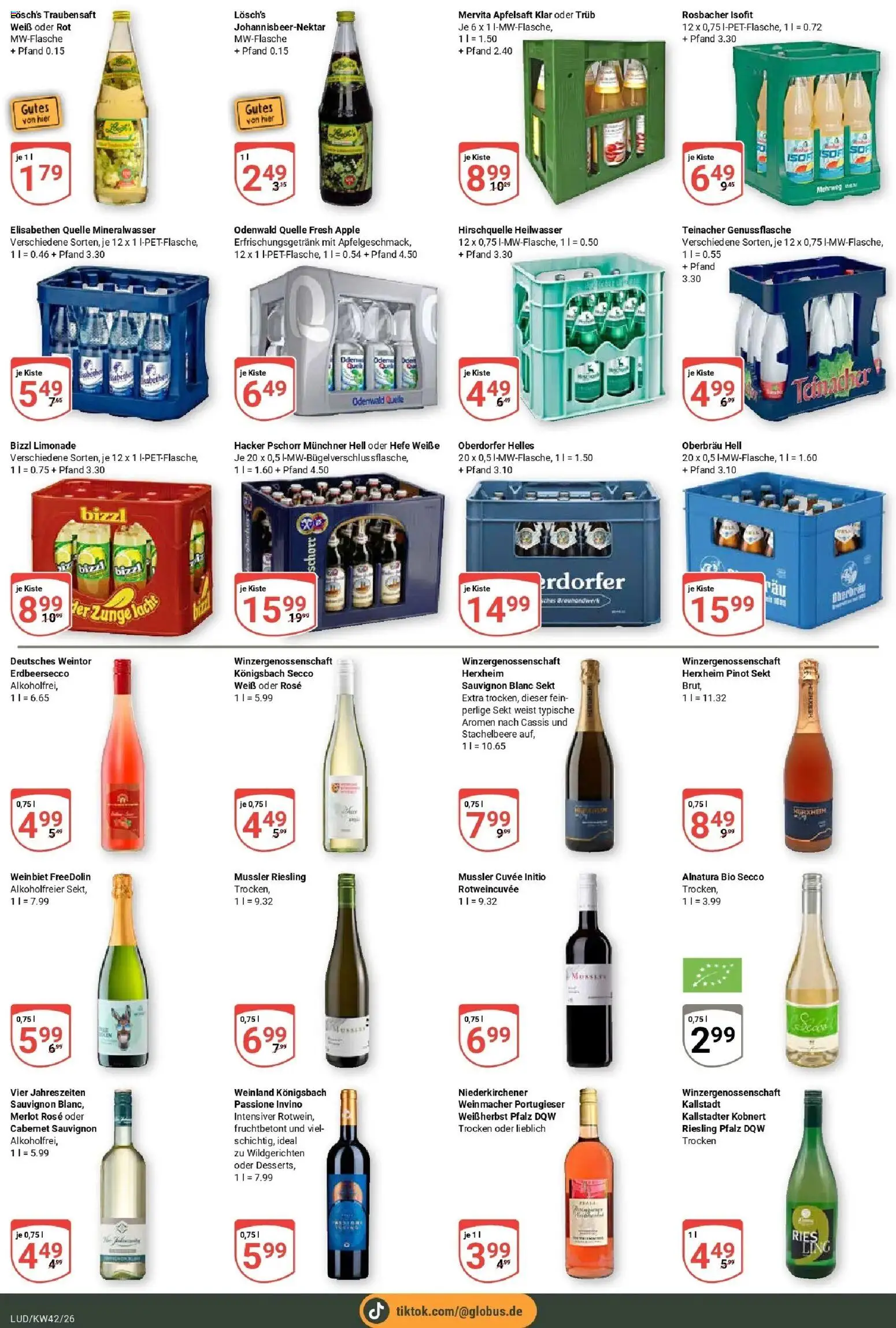 Globus Prospekt Ludwigshafen-Oggersheim (ab 12.10.2026) » Angebote online | Seite: 18 | Produkte: Merlot, Limonade, Mineralwasser, Apple