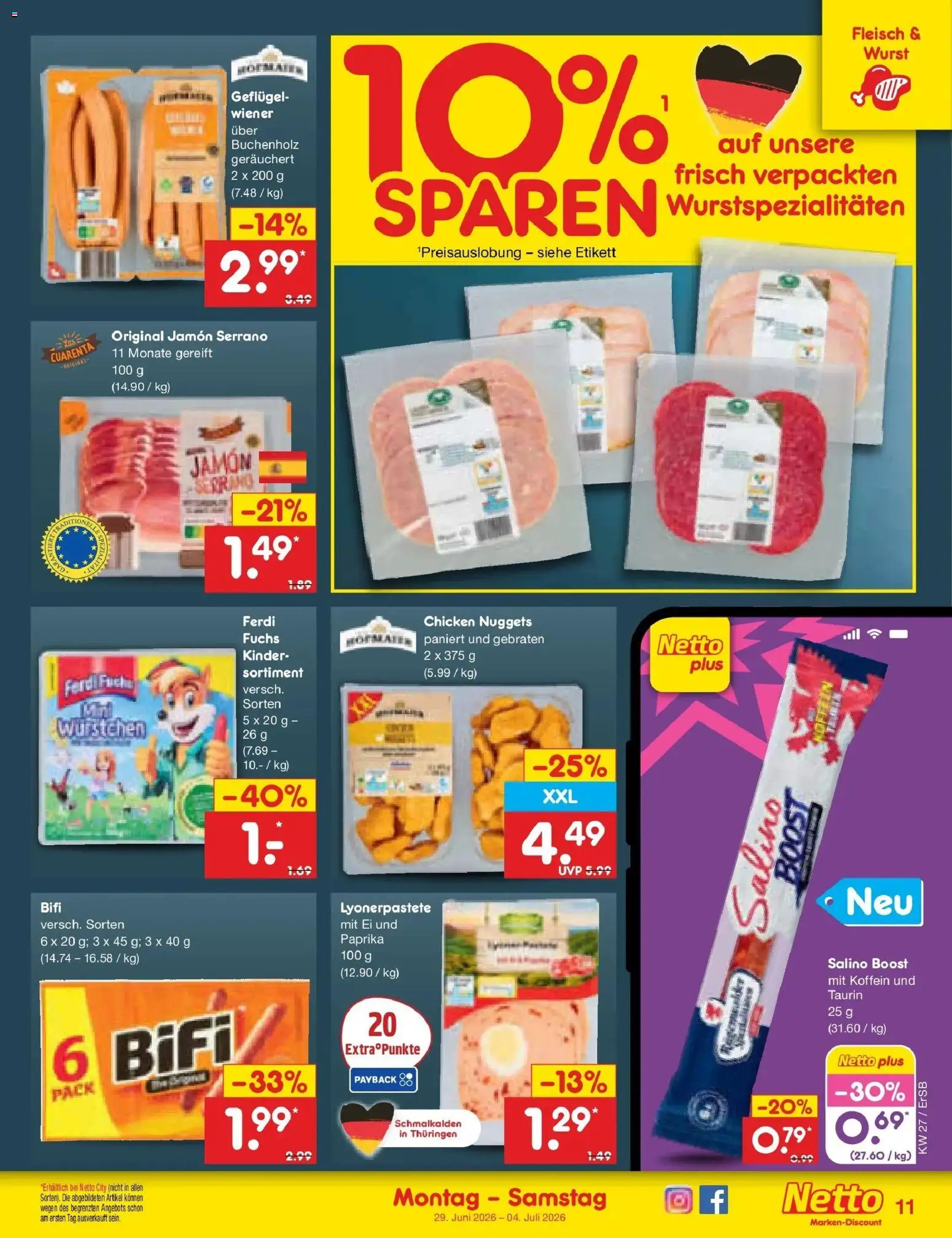 Netto Marken-Discount Prospekt Nordhausen – gültig ab 29.06.2026 | Seite: 15 | Produkte: Bifi, Paprika, Wurst, Fleisch