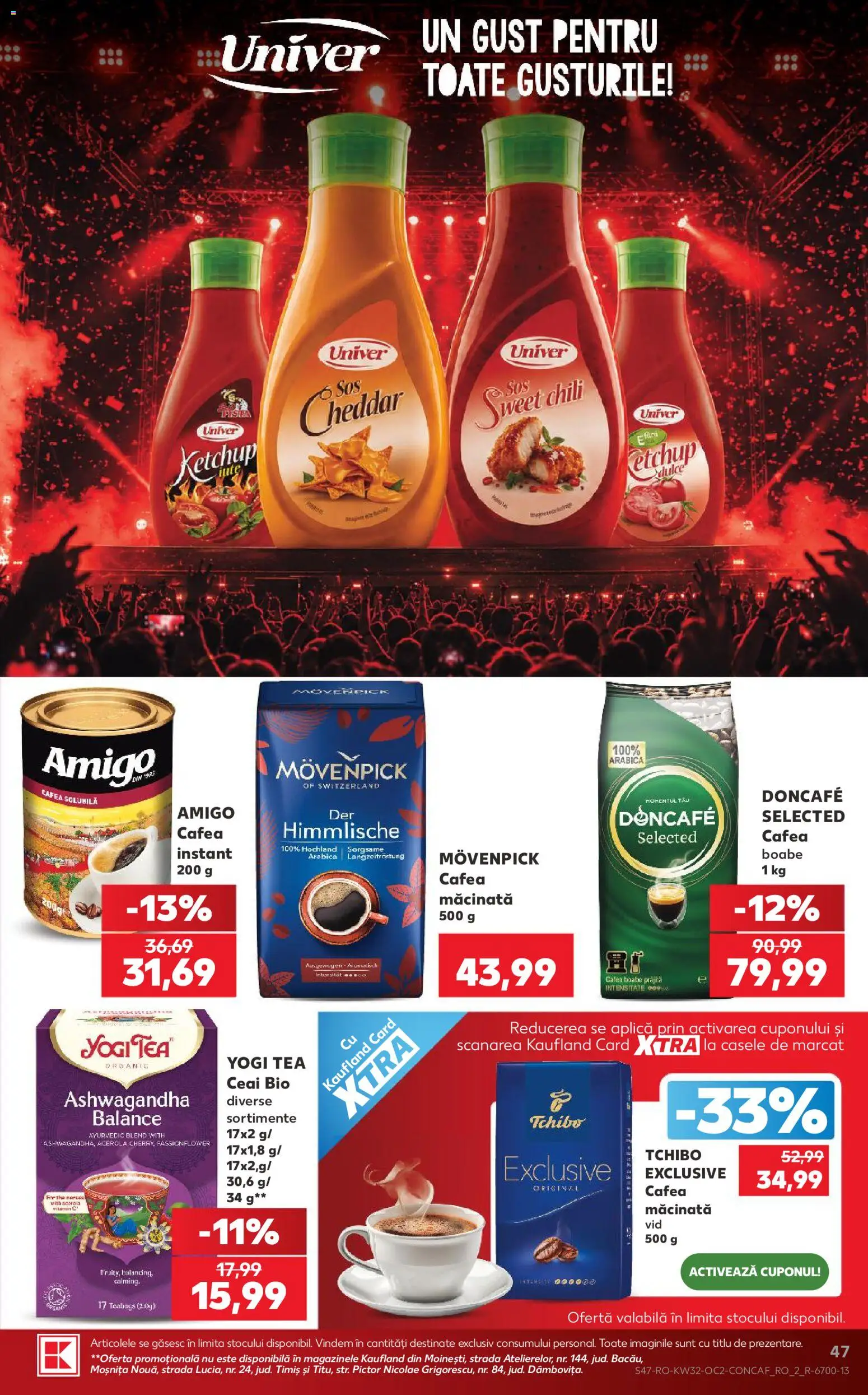 Noul catalog Kaufland – valabil de la 05.08.2026 | Pagină: 47 | Produse: Şerit ödül, Ceai, Ketchup, Sos
