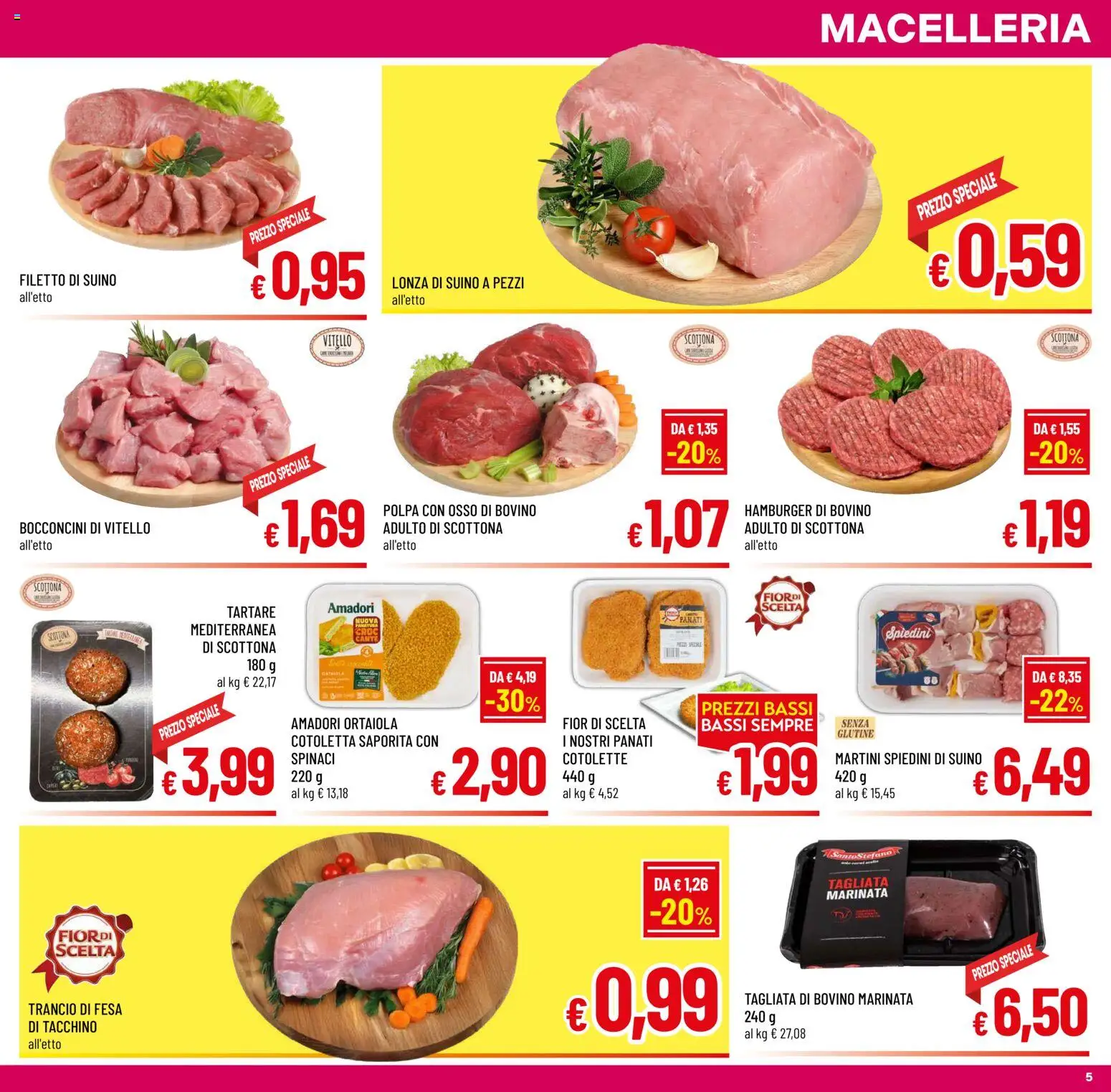 Volantino A&O del 14/10/2026 | Pagina: 5 | Prodotti: Filetto, Suino, Vitello, Hamburger