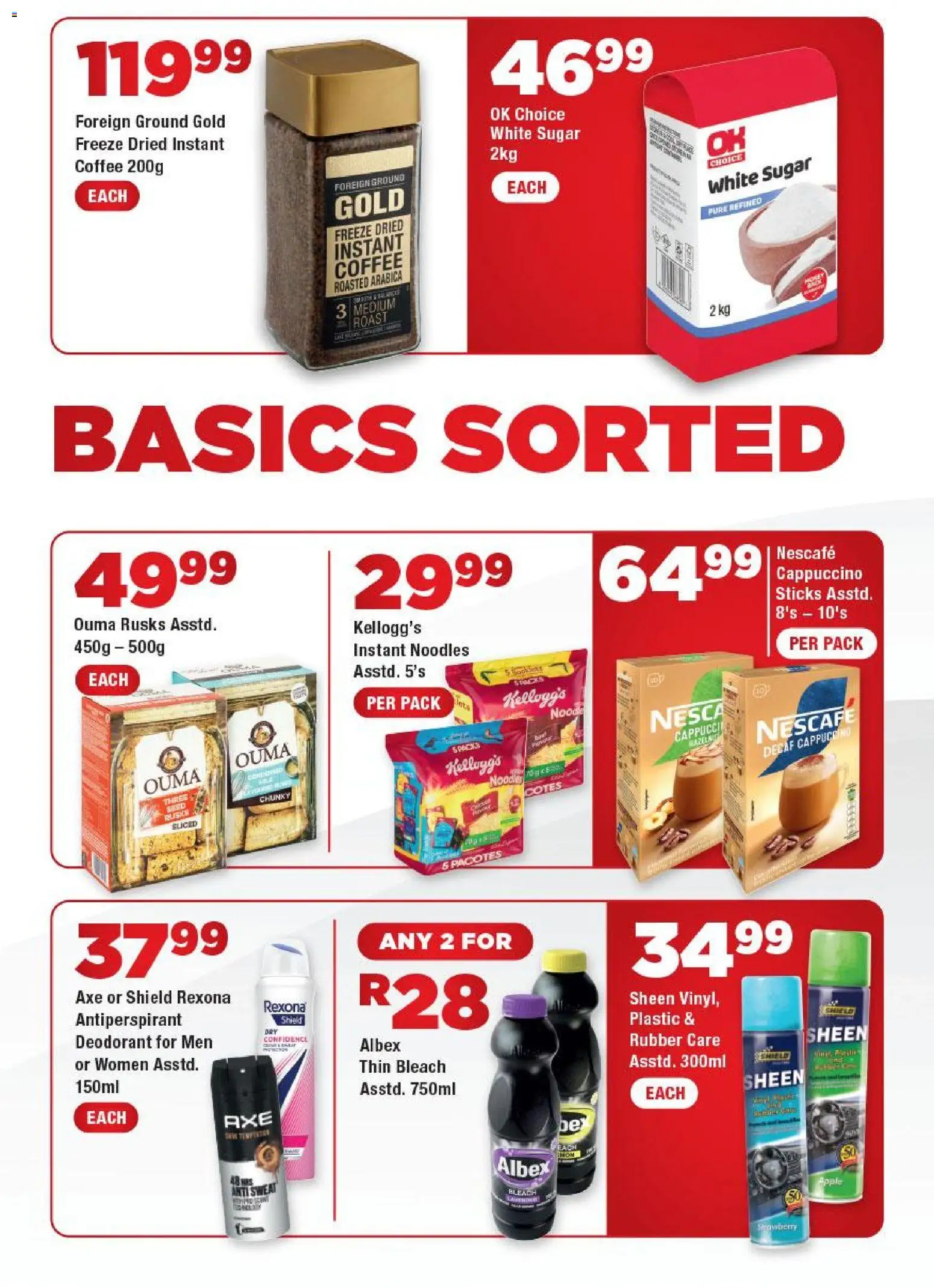 New OK Foods catalogue – valid from 06/07/2026 | Page: 3 | Products: Coffee, Rusks, Deodorant, Estuche organizador de viaje
