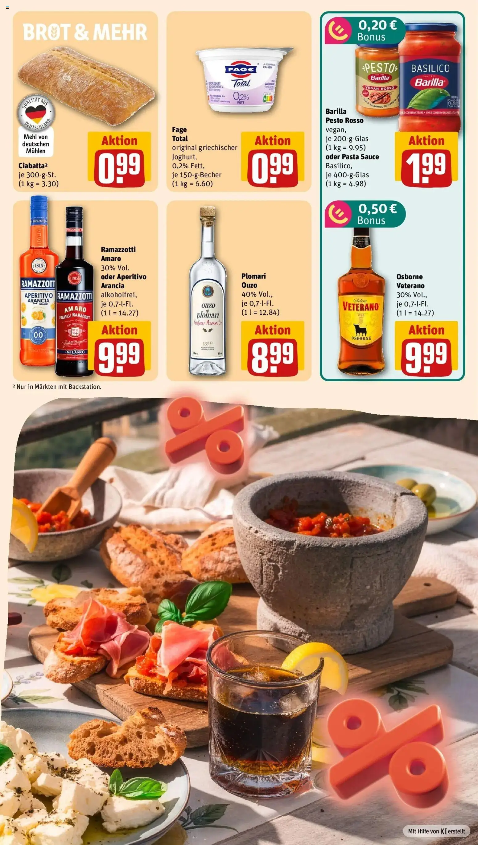 REWE Prospekt ab 31.08.2026 zum Blättern » Angebote | Seite: 5 | Produkte: Ouzo, Osborne, Barilla, Ramazzotti