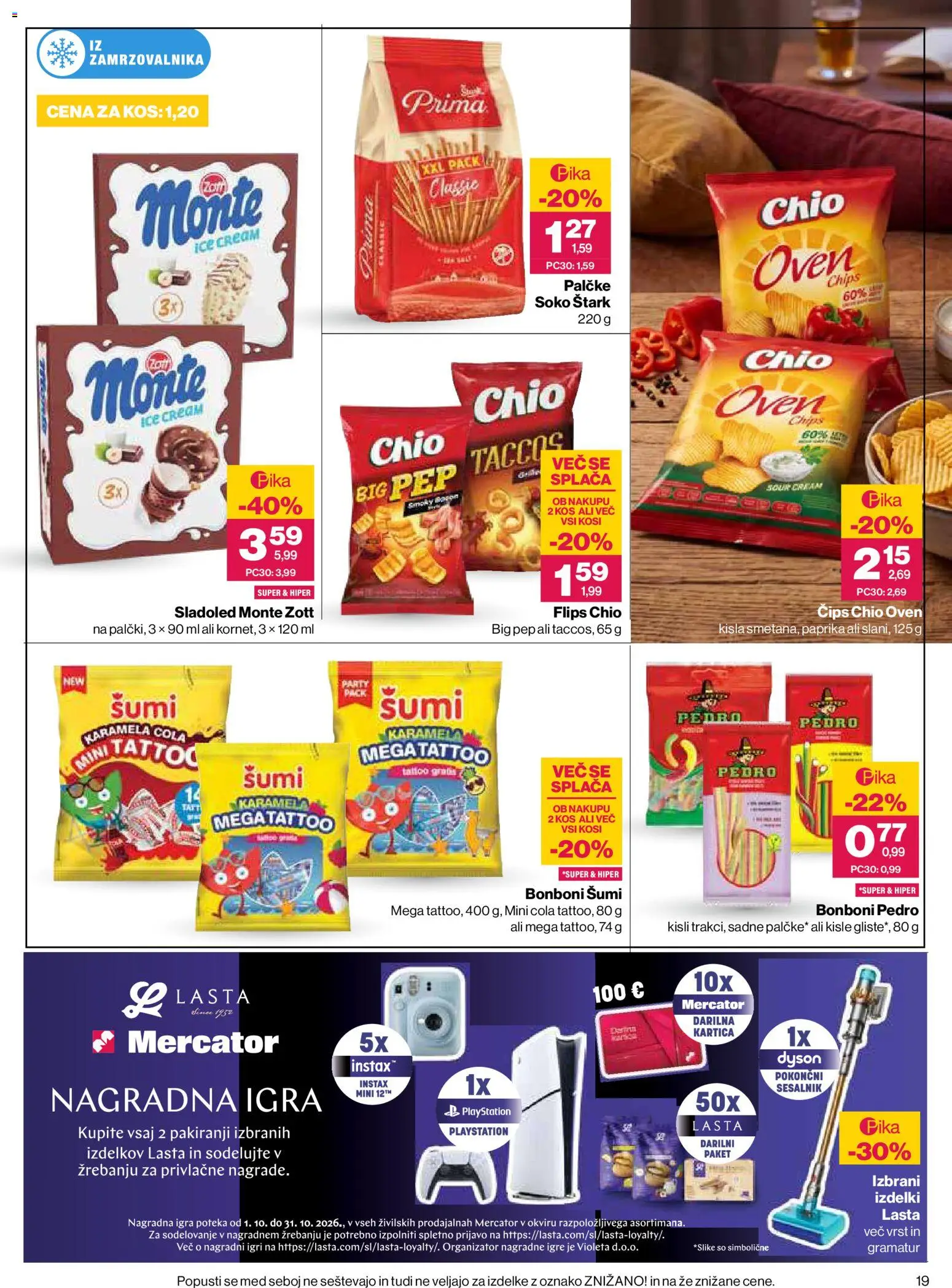 Novi Mercator katalog ponudbe – veljaven od 08.10.2026 | Stran: 19 | Izdelki: Med, Bonboni, Paprika, Flips