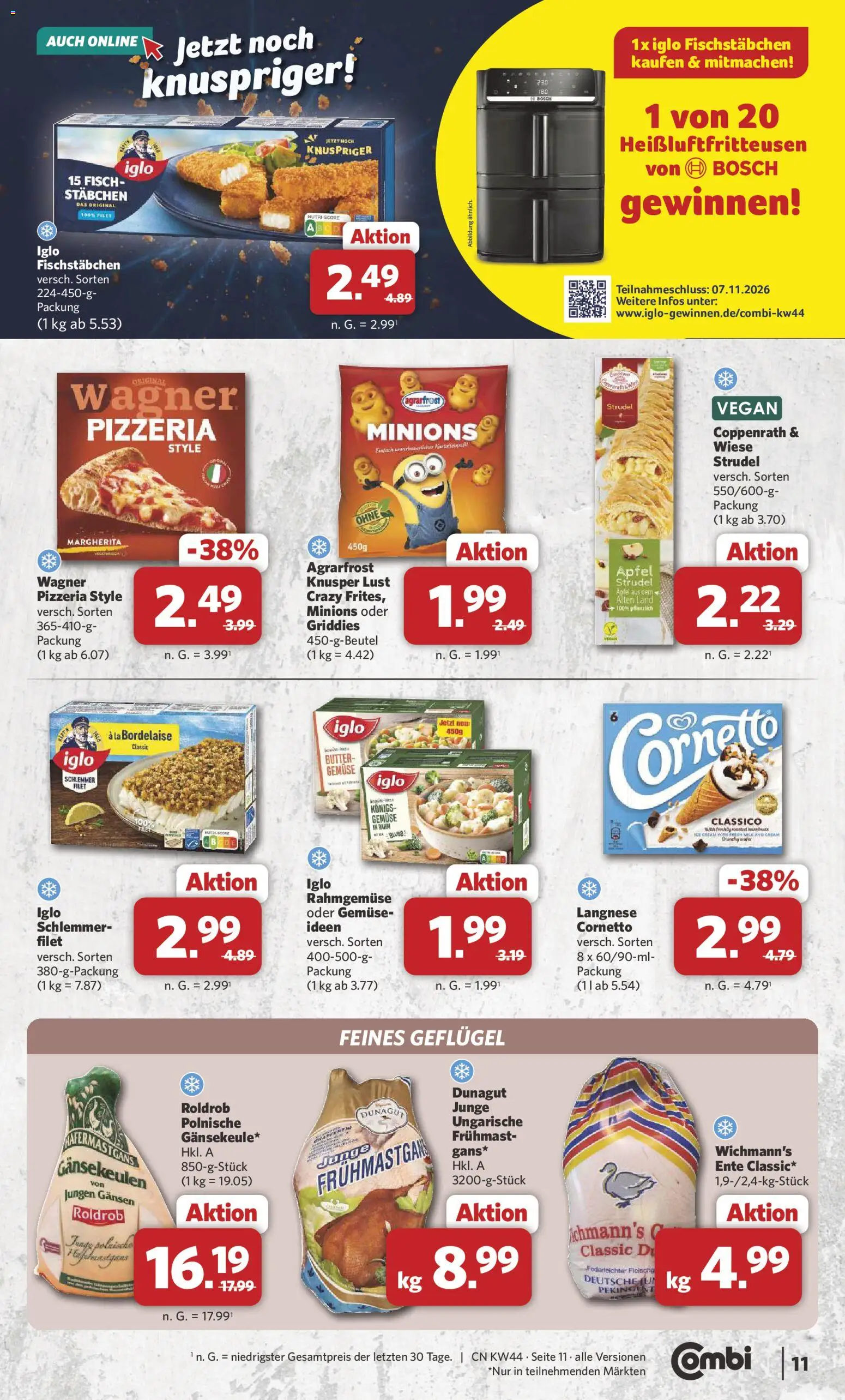 Combi Prospekt – gültig ab 26.10.2026 | Seite: 11 | Produkte: Bosch, Äpfel, Fischstabchen, Gemüse