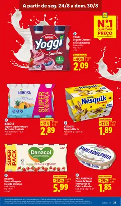 Pré-visualização Lidl folheto válido de 24/08/2026 | Página: 23 | Produtos: Cream cheese, Leite, Creme, Iogurte liquido