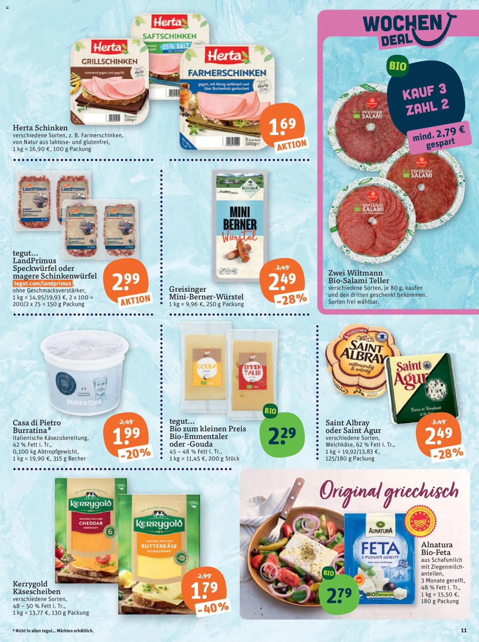 Tegut Prospekt – gültig ab 26.05.2026 | Seite: 13 | Produkte: Feta, Gouda, Pfeffer, Salami