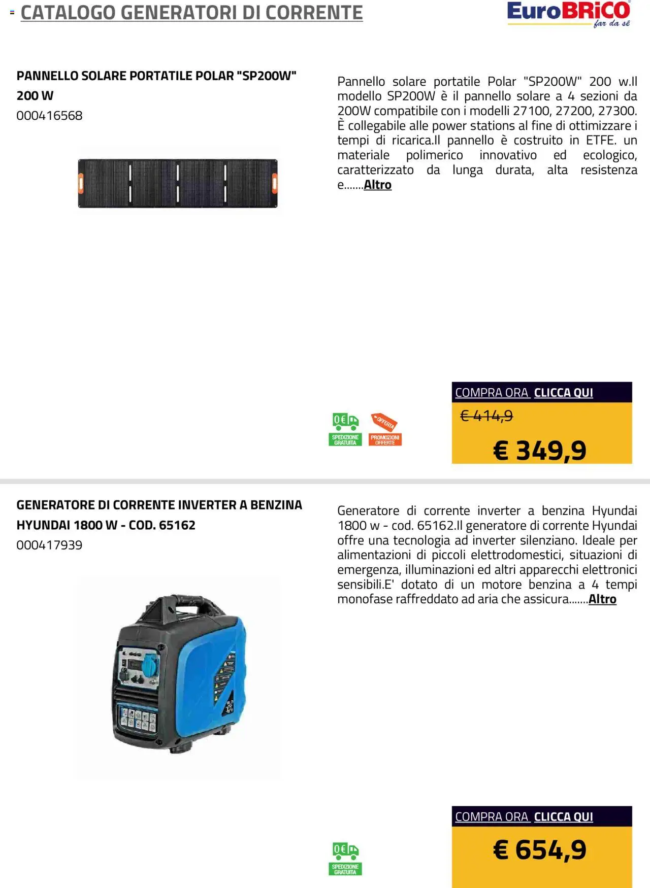 Volantino Eurobrico del 23.07.2025 | Pagina: 20 | Prodotti: Generatore