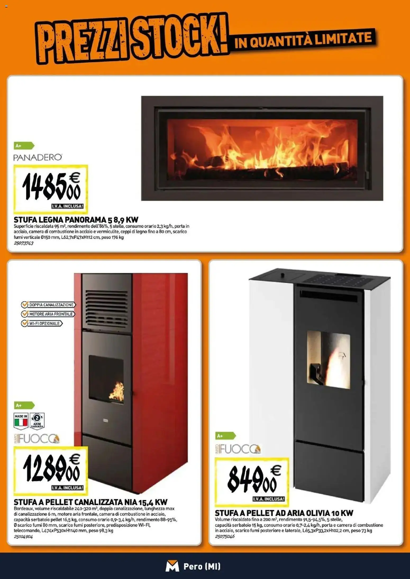 Volantino TECNOMAT del 29/10/2026 | Pagina: 9 | Prodotti: Pellet, Porta, Stufa a pellet, Stufa