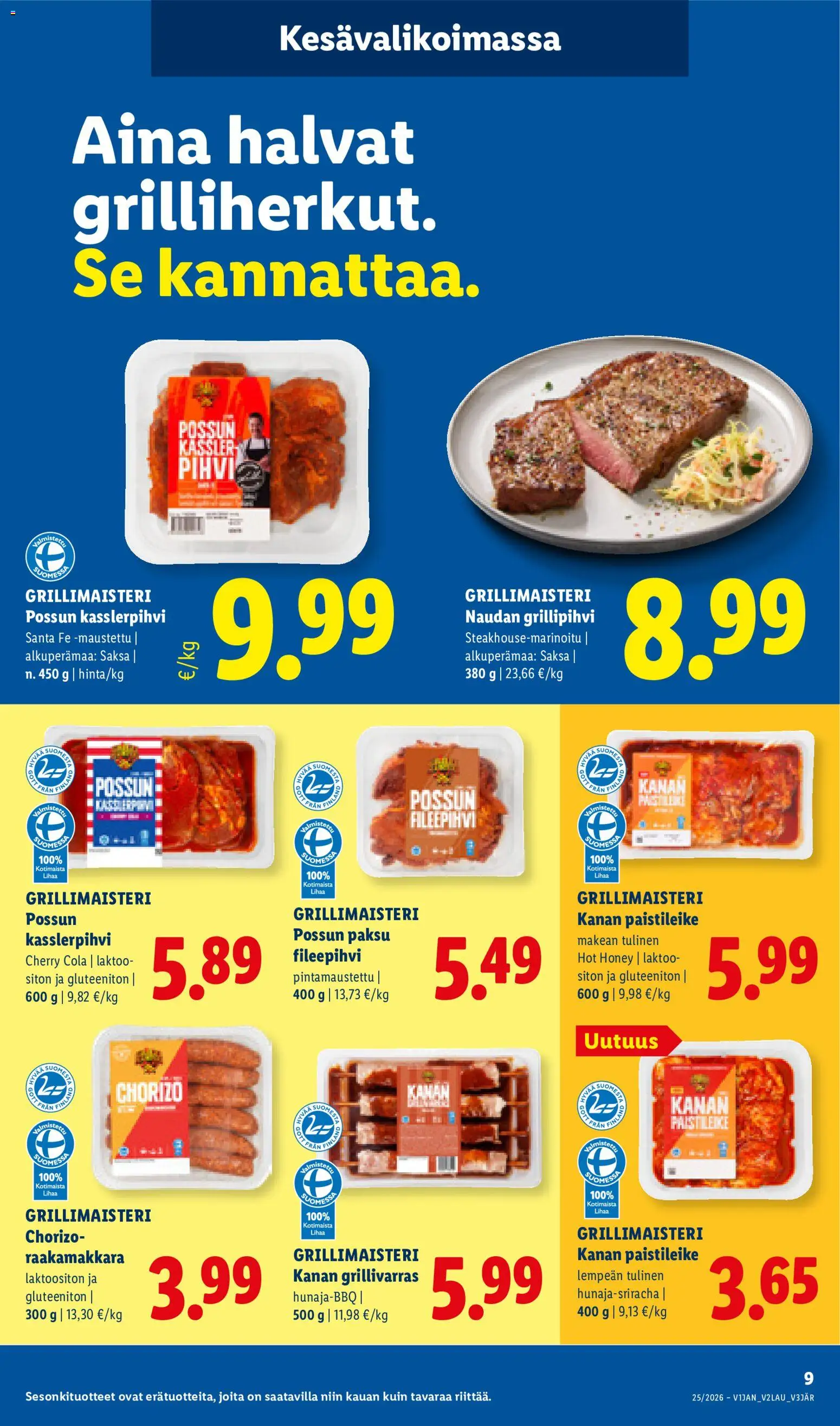 Lidl tarjoukset – voimassa 17.06.2026 alkaen | Sivu: 9 | Tuotteet: Chorizo, Pihvi