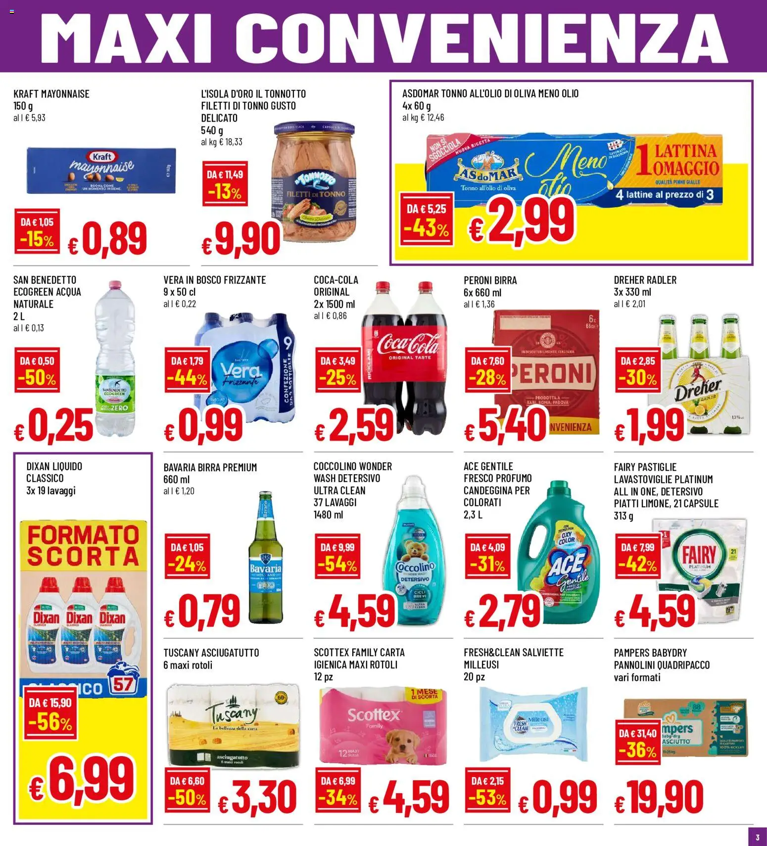 Volantino Galassia del 18/06/2026 | Pagina: 3 | Prodotti: Pinne, Lavastoviglie, Asciugatutto, Profumo