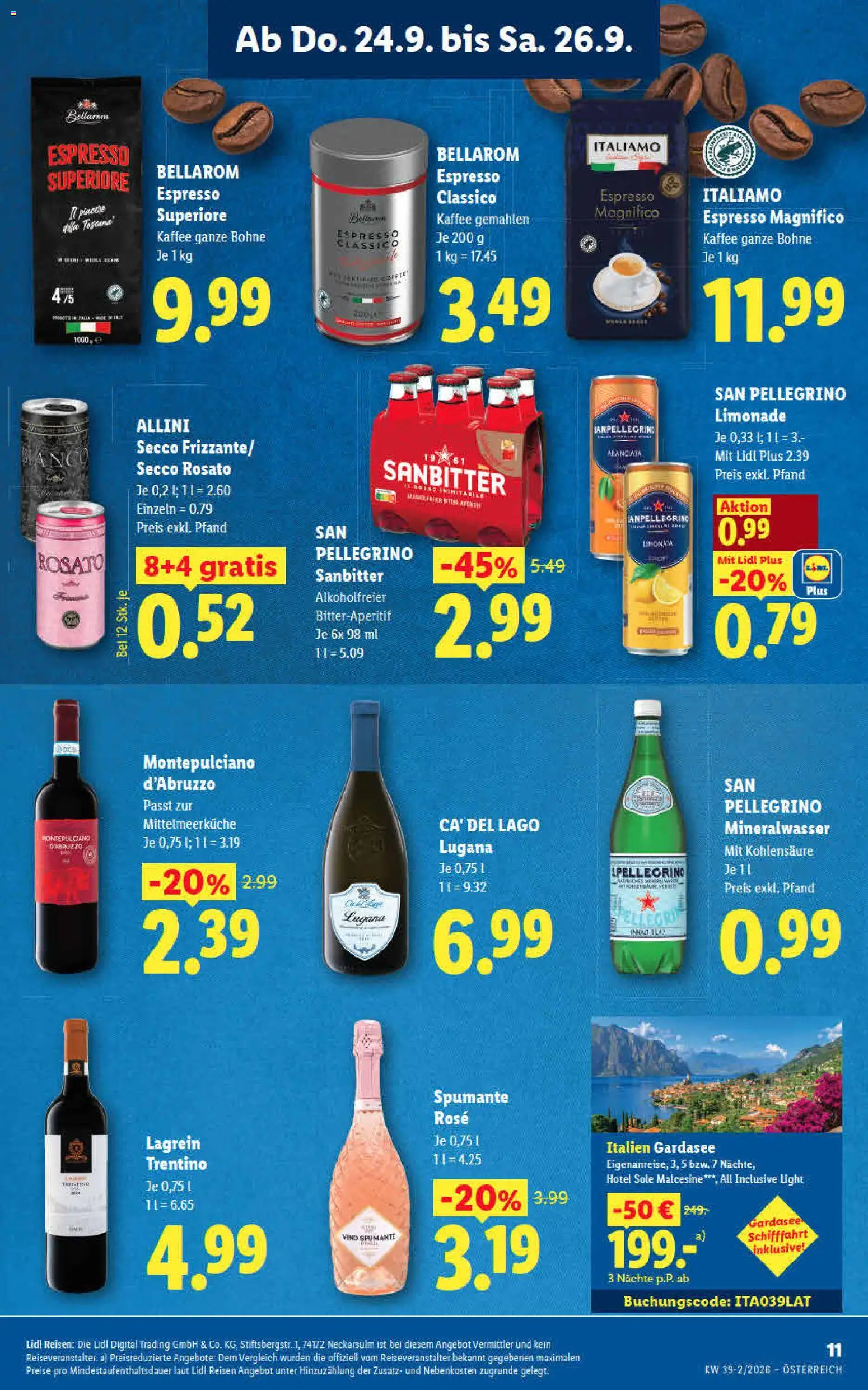 Lidl - Flugblatt gültig ab 24.09.2026 | Seite: 13 | Produkte: Mineralwasser, Bohne, Kaffee