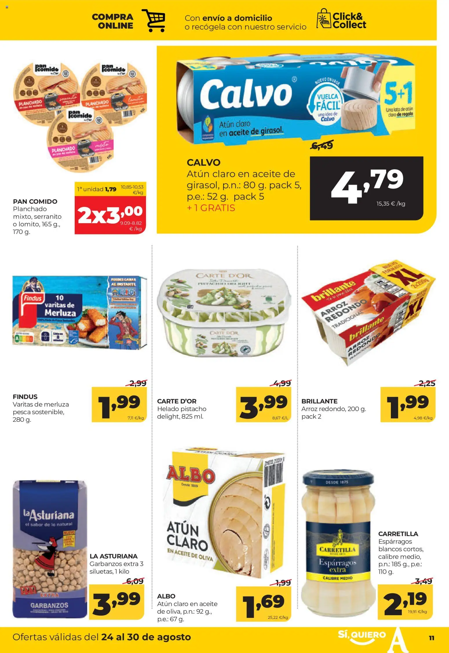 Alimerka folleto Castilla y León │ válido desde el 24/08/2026 | Página: 11 | Productos: Atún, Aceite, Pan, Espárragos