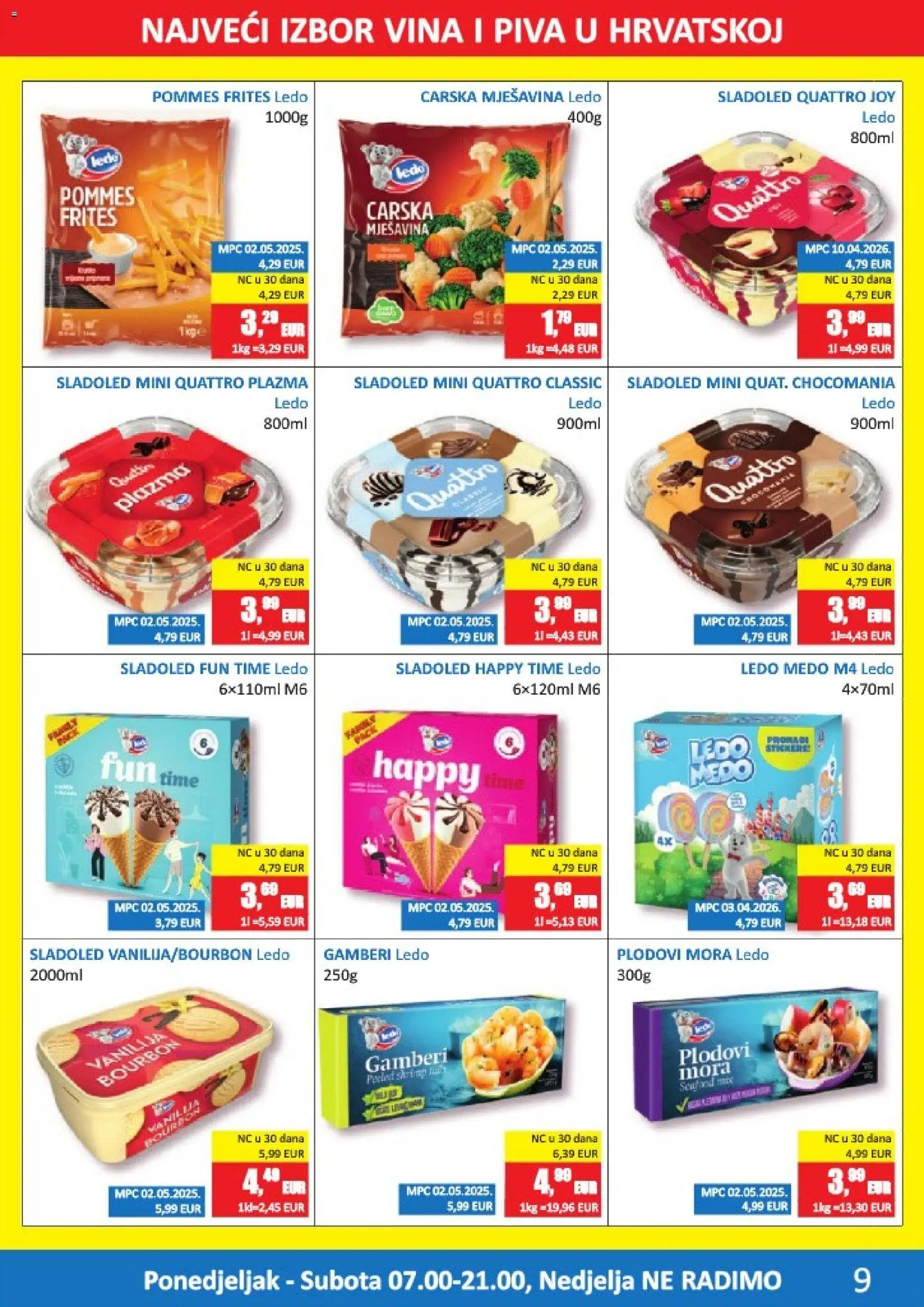 Vrutak katalog | vrijedi od 10.08.2026 | Stranica: 9 | Proizvodi: Gamberi, Pommes frites, Ledo, Sladoled