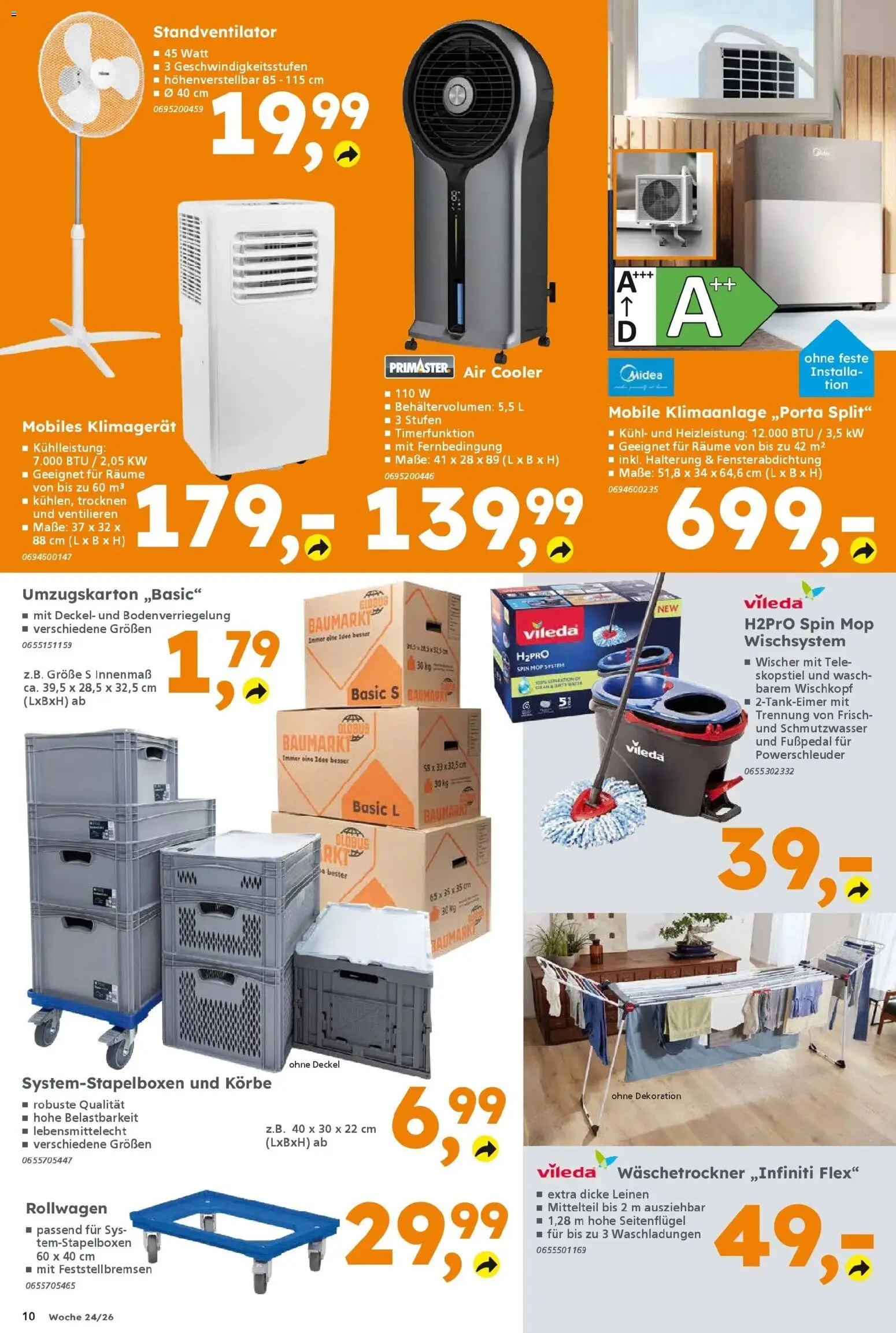 Globus Baumarkt Prospekt Homburg – gültig ab 08.06.2026 | Seite: 10 | Produkte: Klimaanlage, Klimagerät